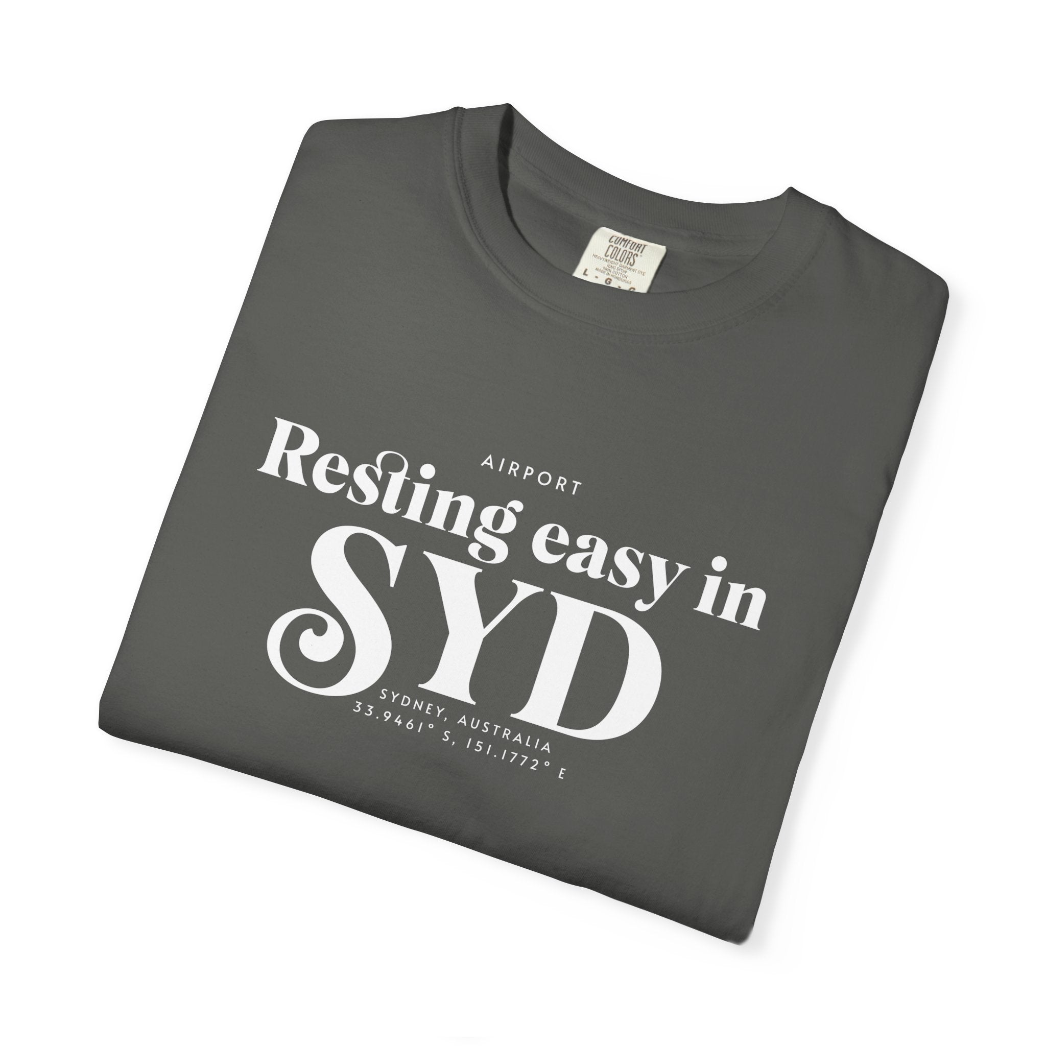 Resting easy in SYD airport, Sydney, Australia tee