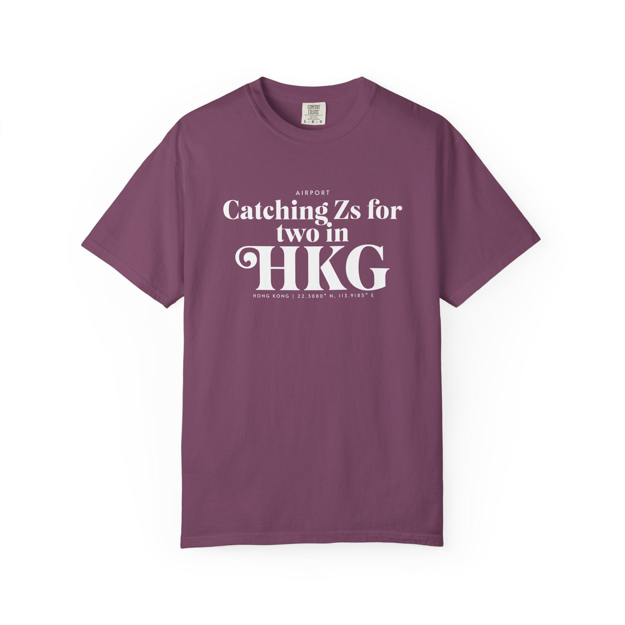 Catching Zs for two in HKG airport, Hong Kong tee