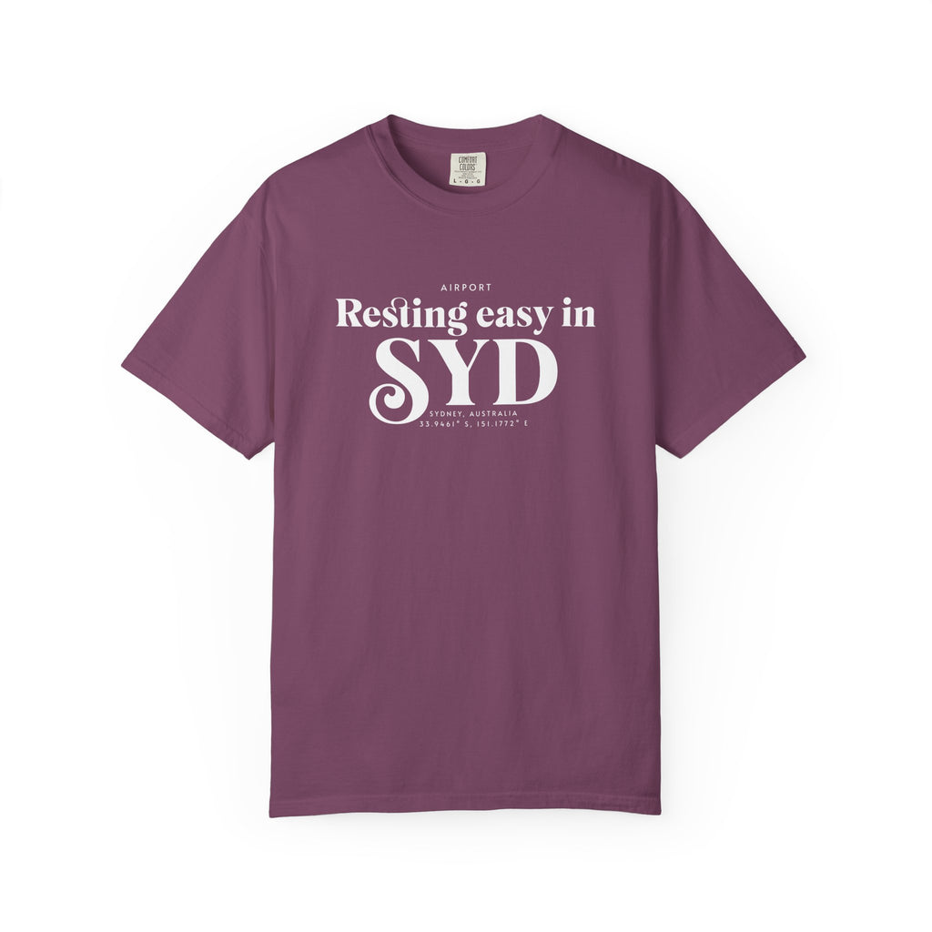Resting easy in SYD airport, Sydney, Australia tee