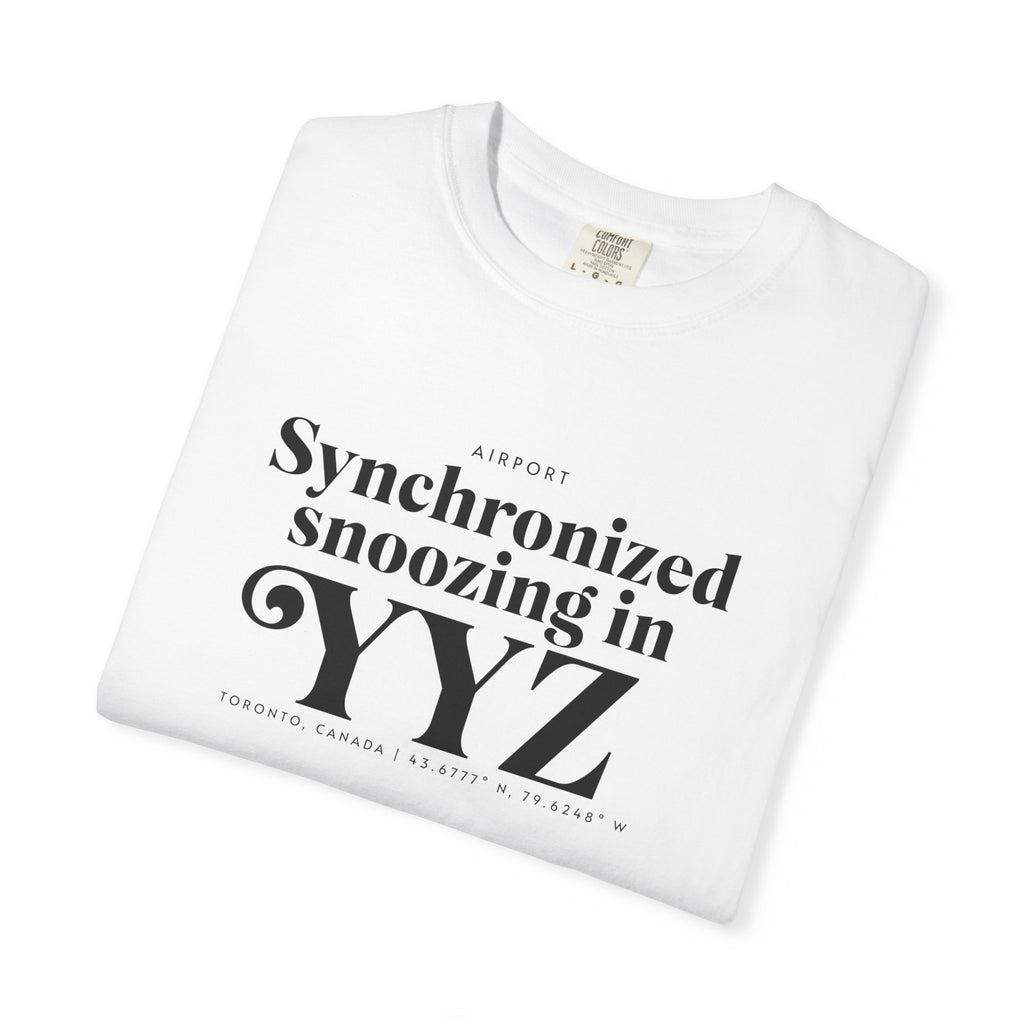 Synchronized snoozing in YYZ airport, Toronto, Canada tee