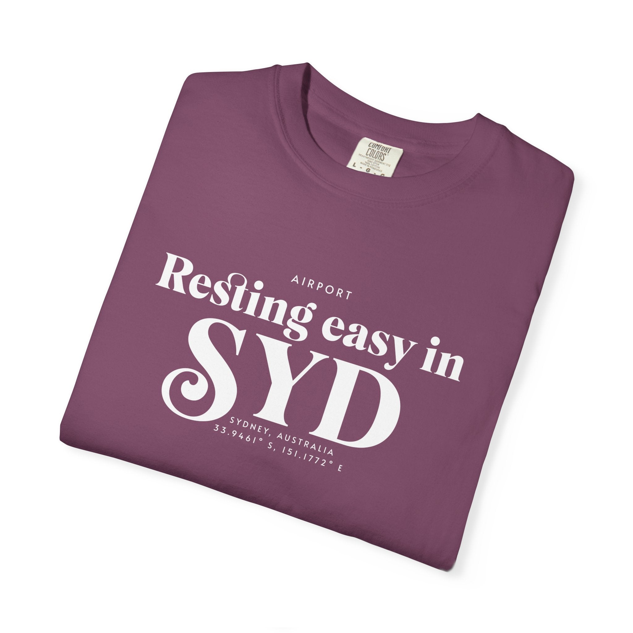Resting easy in SYD airport, Sydney, Australia tee