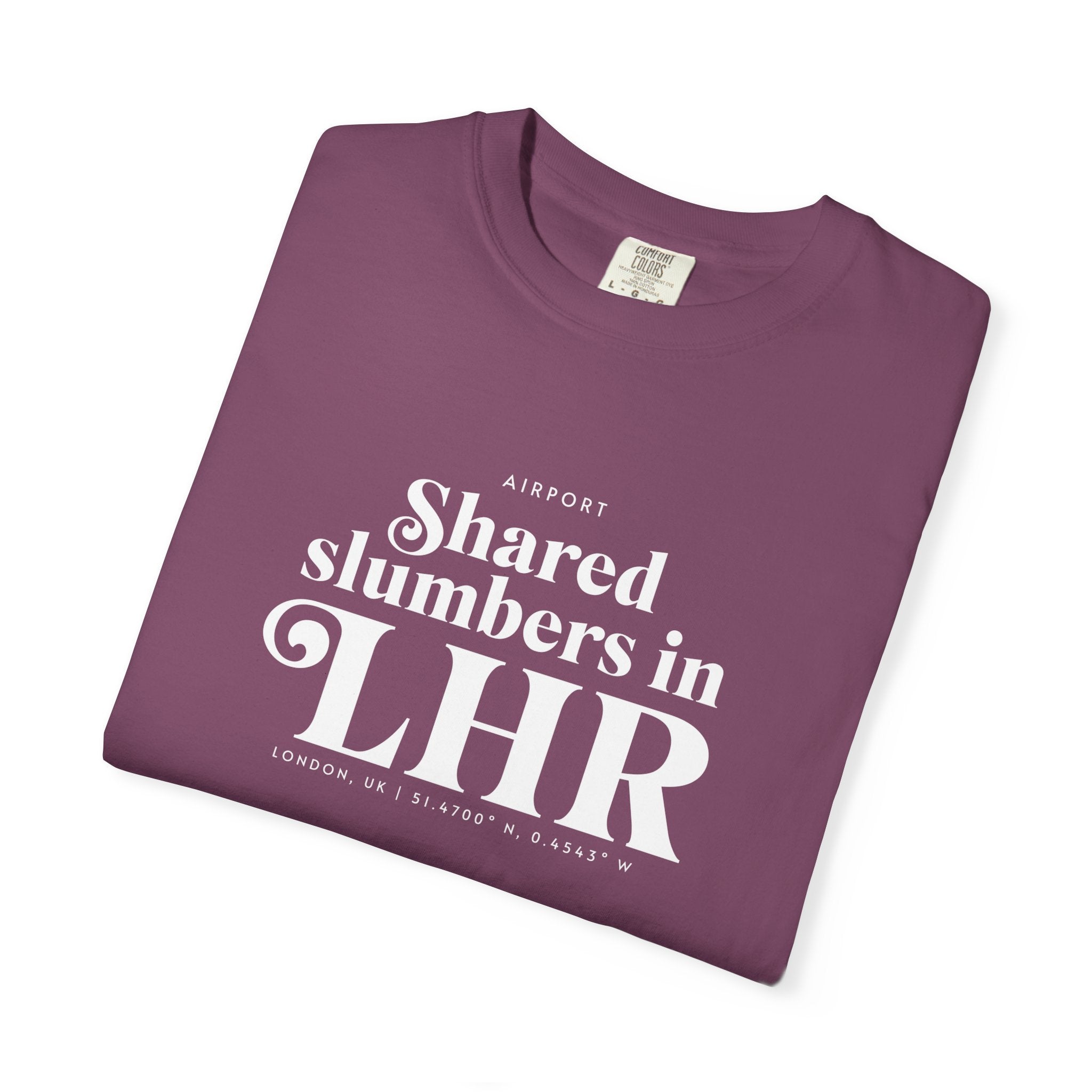 Shared slumbers in LHR airport, London, UK tee