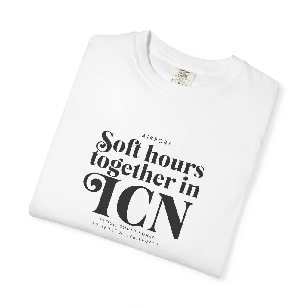 Soft hours together in ICN, Seoul airport, South Korea tee