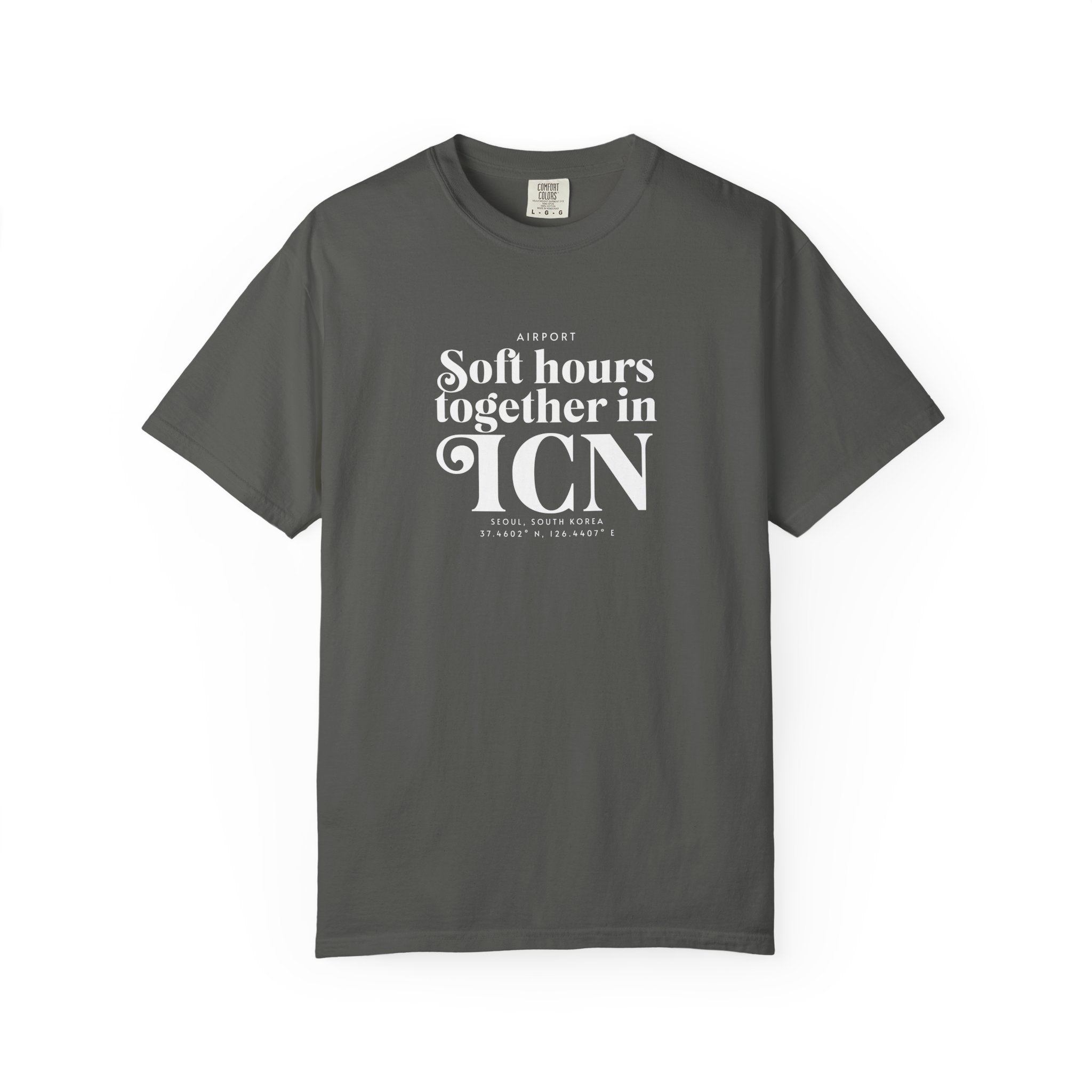 Soft hours together in ICN, Seoul airport, South Korea tee