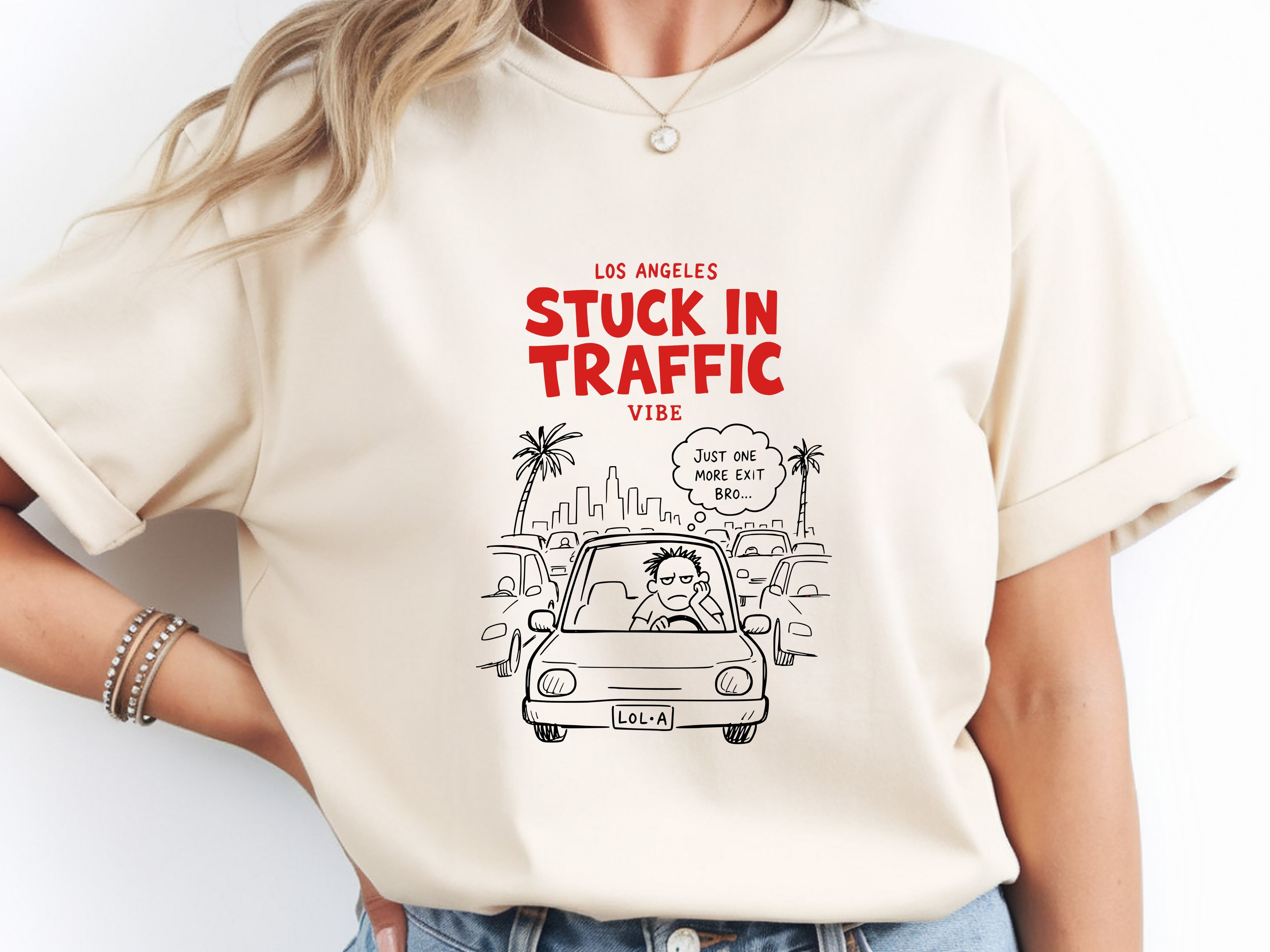 Los Angeles Stuck In Traffic Vibe Tee