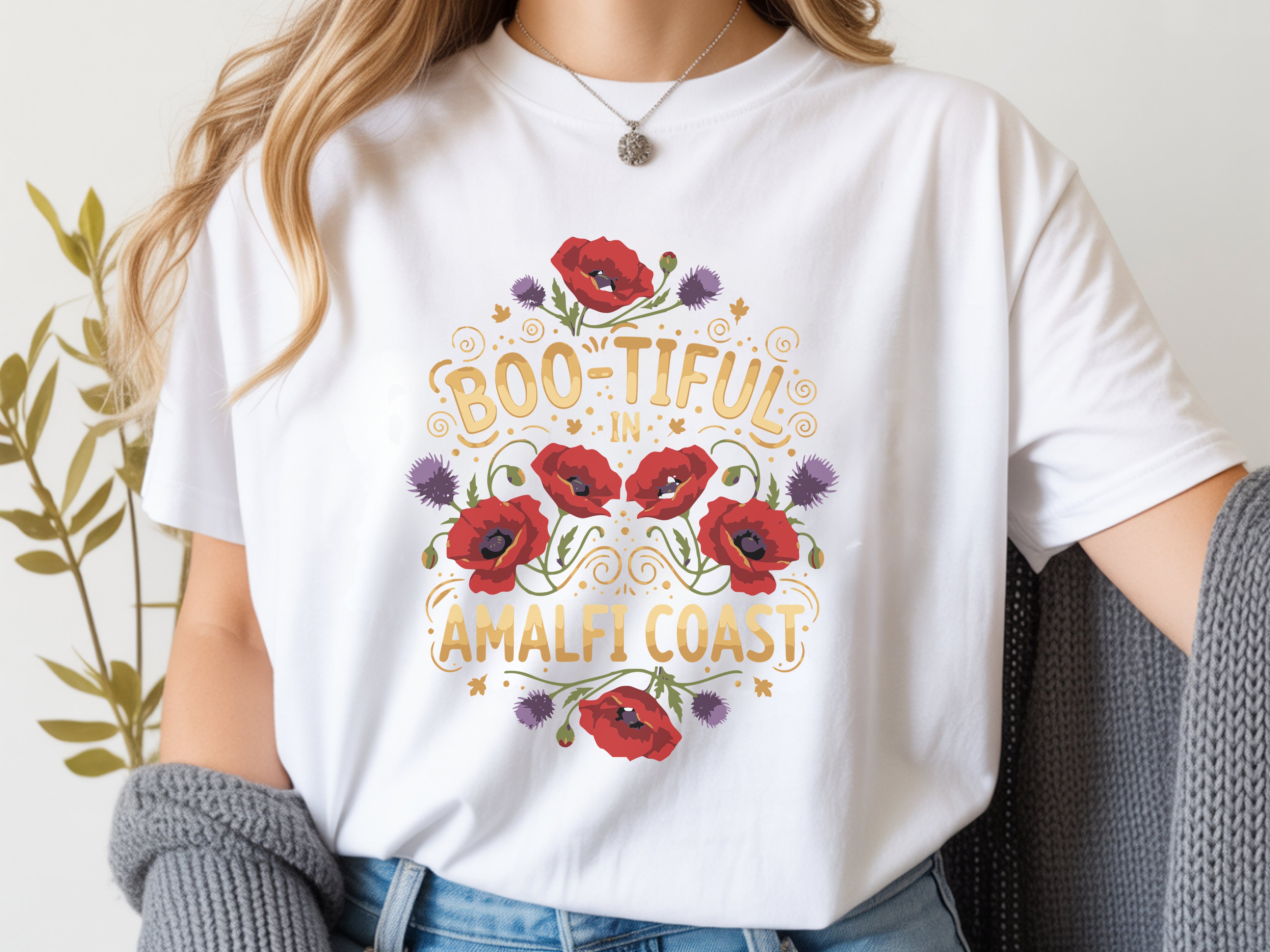 Amalfi Coast Botanical Wreath Tshirt