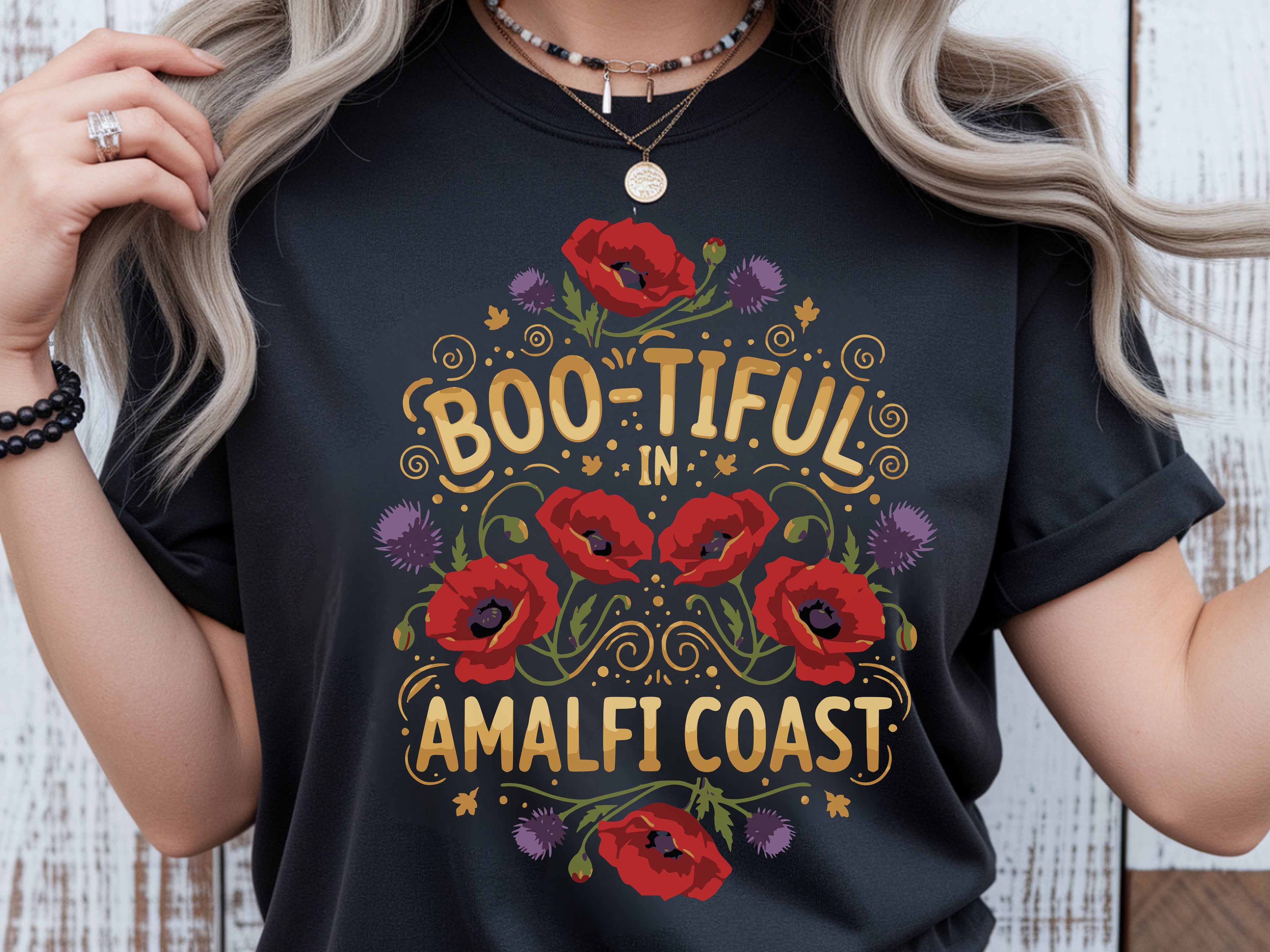 Amalfi Coast Botanical Wreath Tshirt