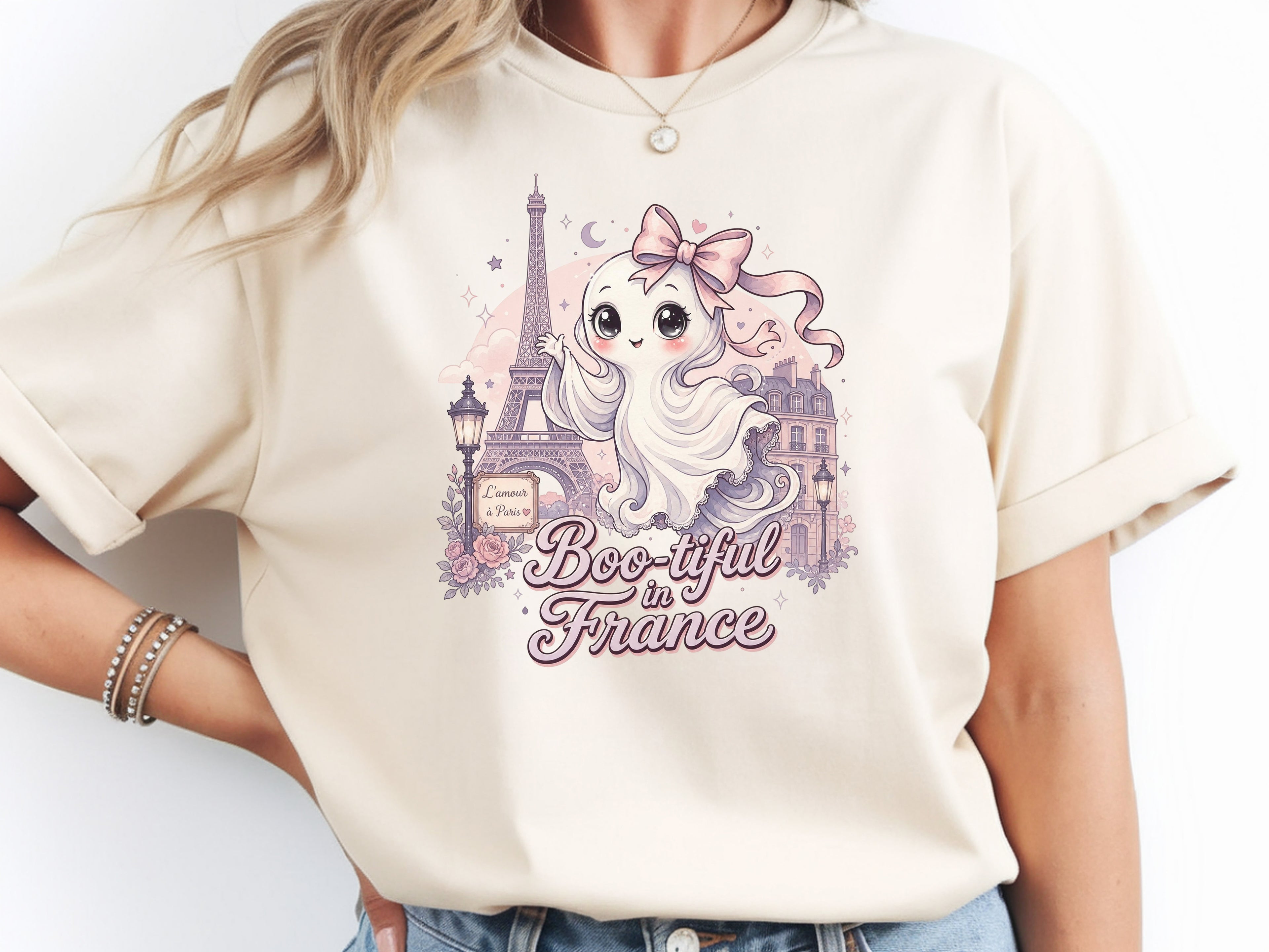 France Pink Paris Ghost Tee