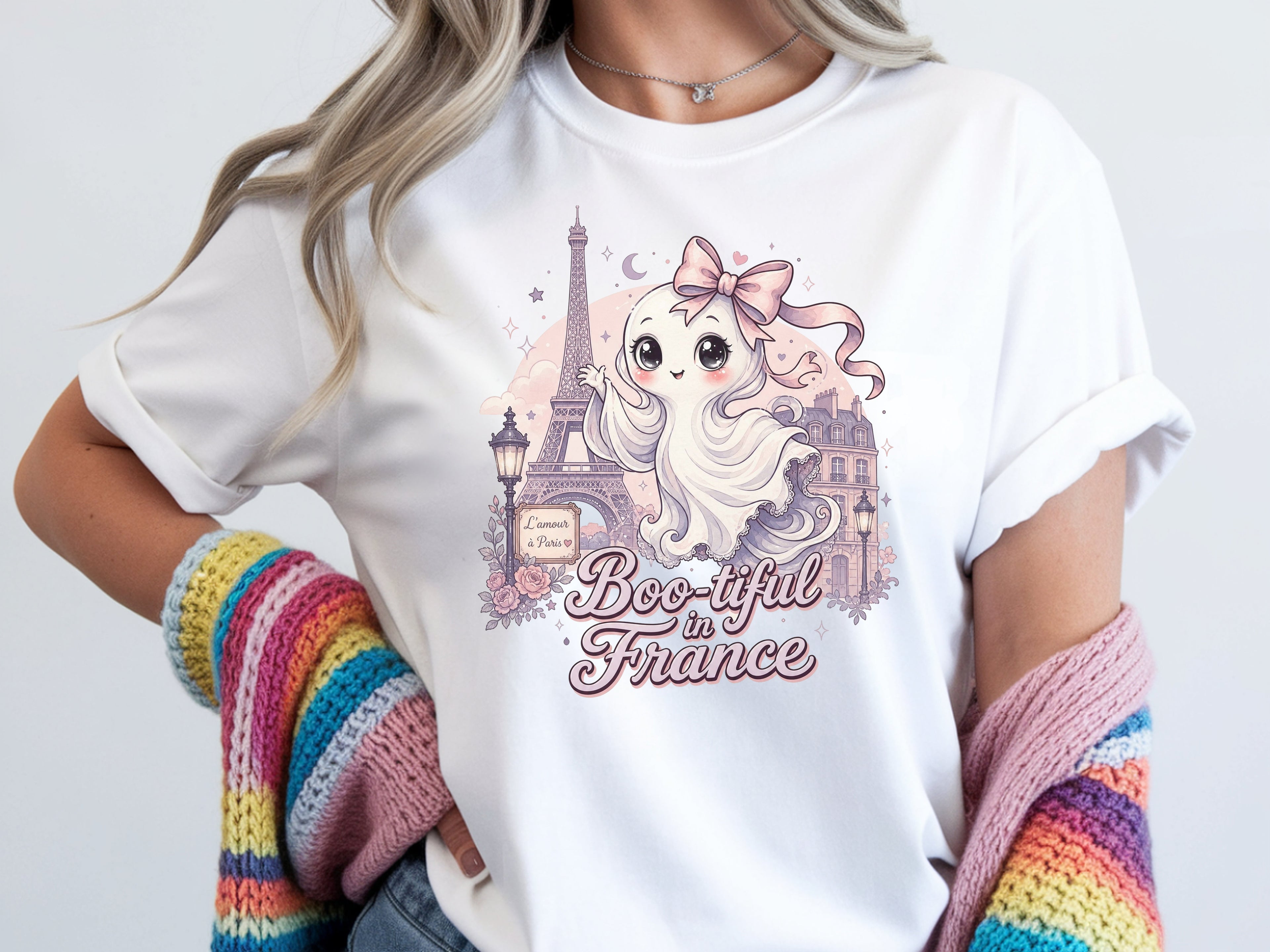 France Pink Paris Ghost Tee