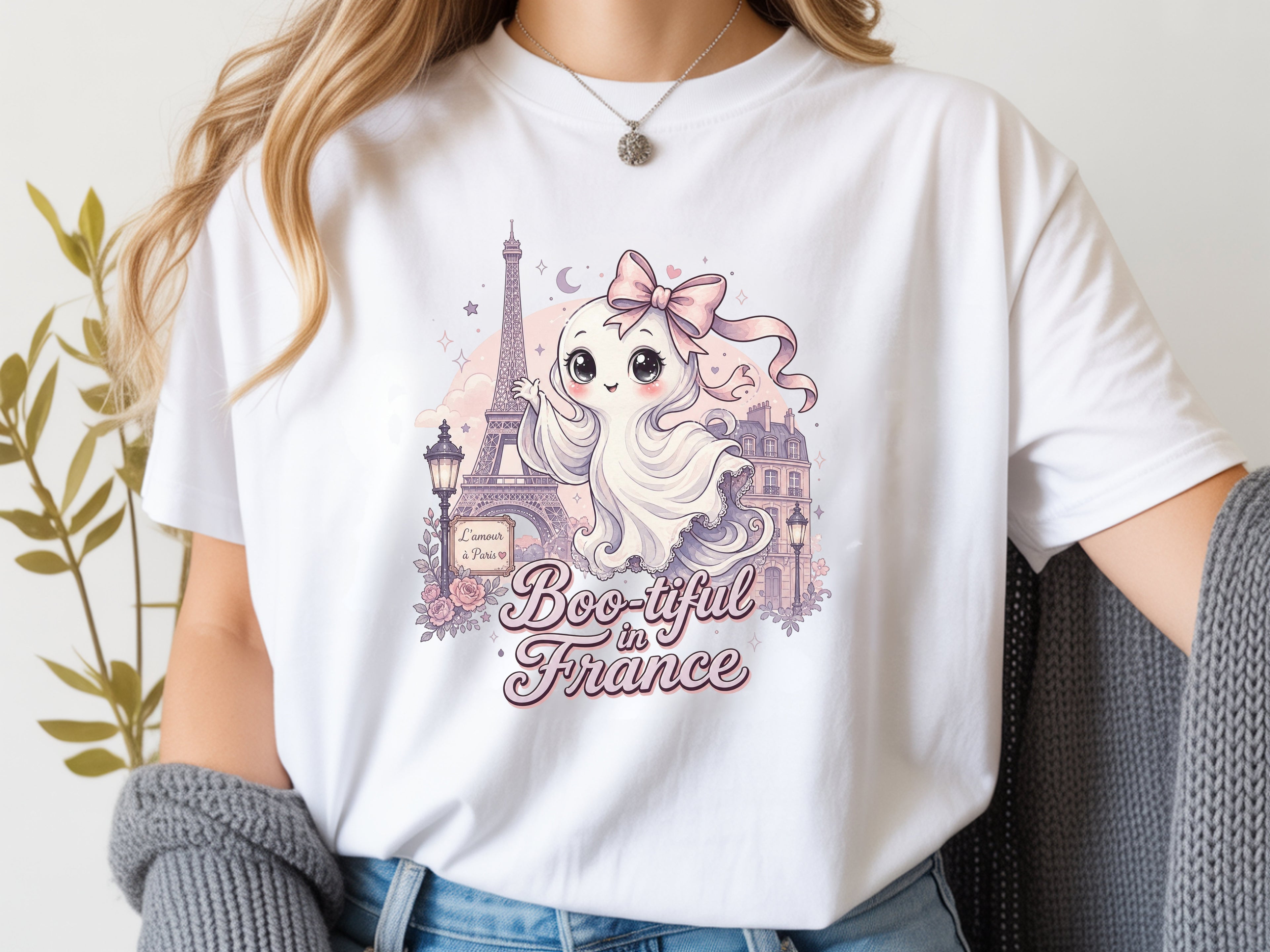 France Pink Paris Ghost Tee