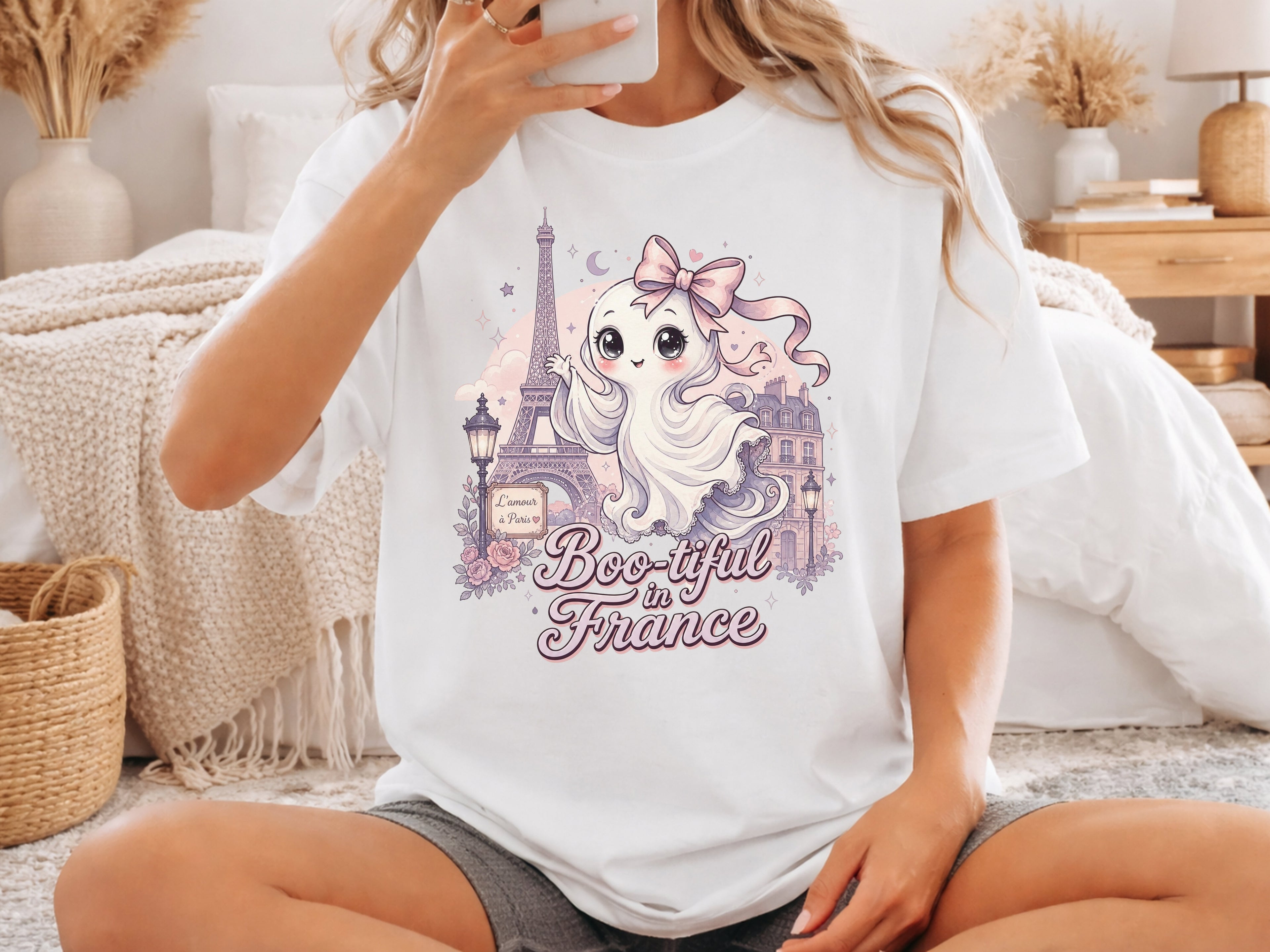 France Pink Paris Ghost Tee