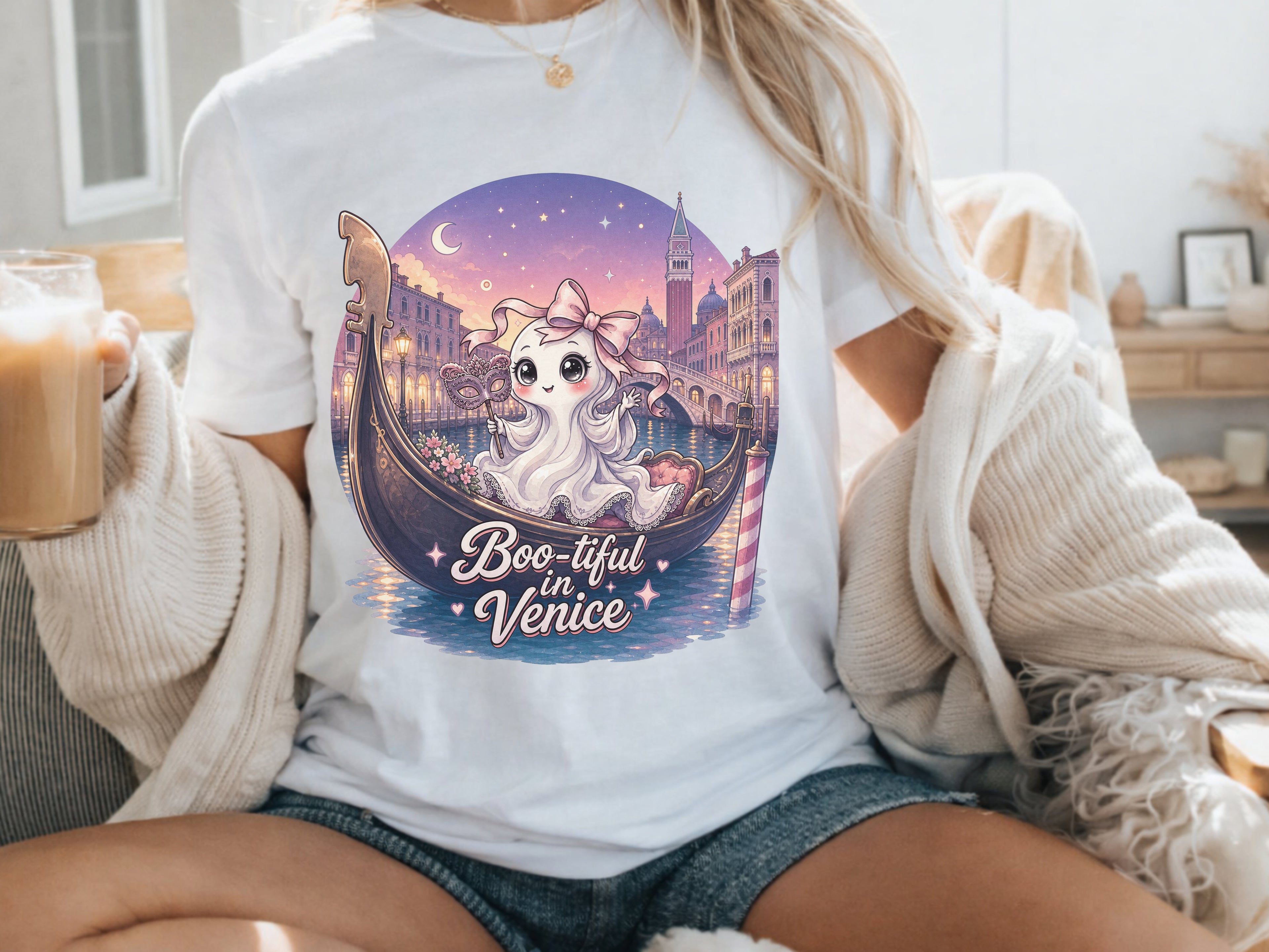 Venice Romantic Gondola Ghost Tee