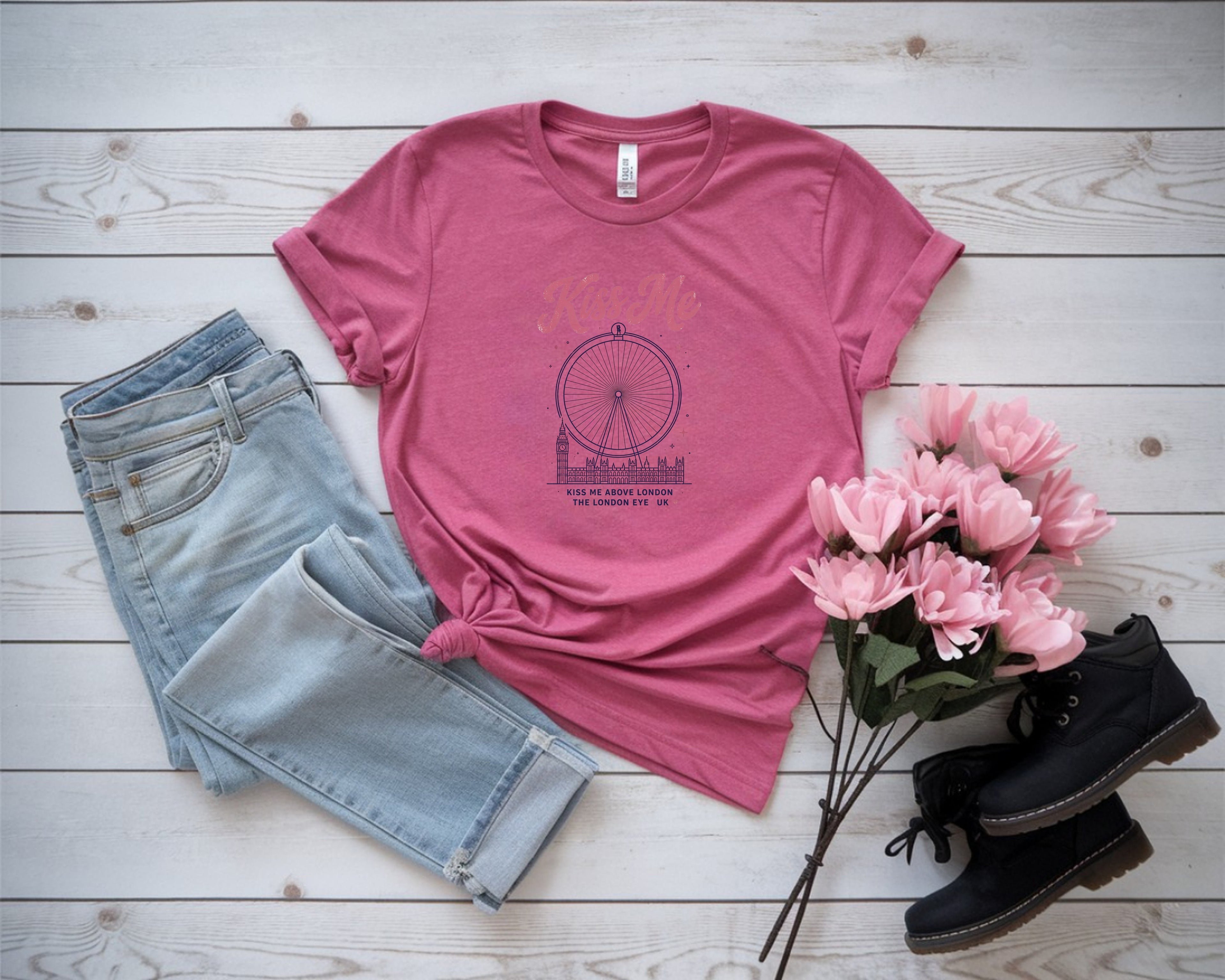 England Retro London Eye Travel T-Shirt