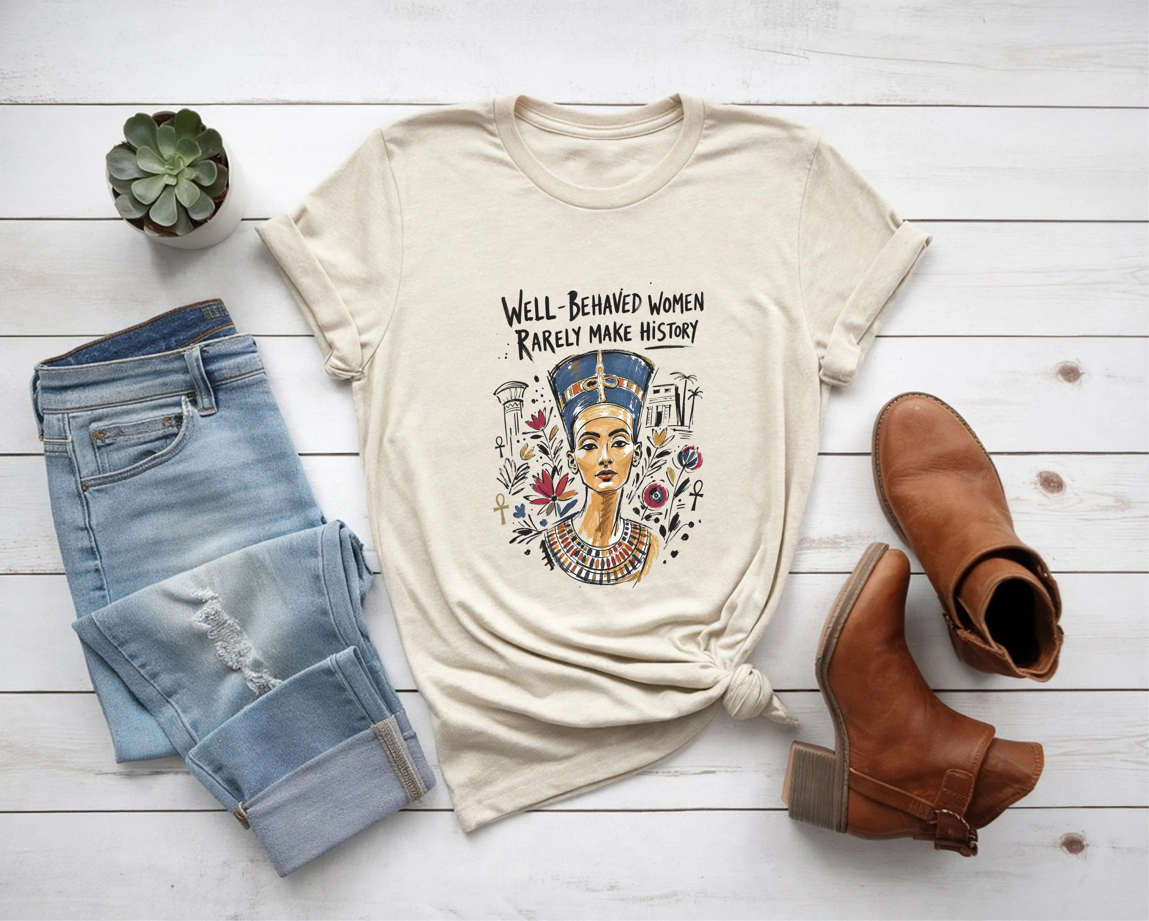 Nefertiti Sketch Make History Tee