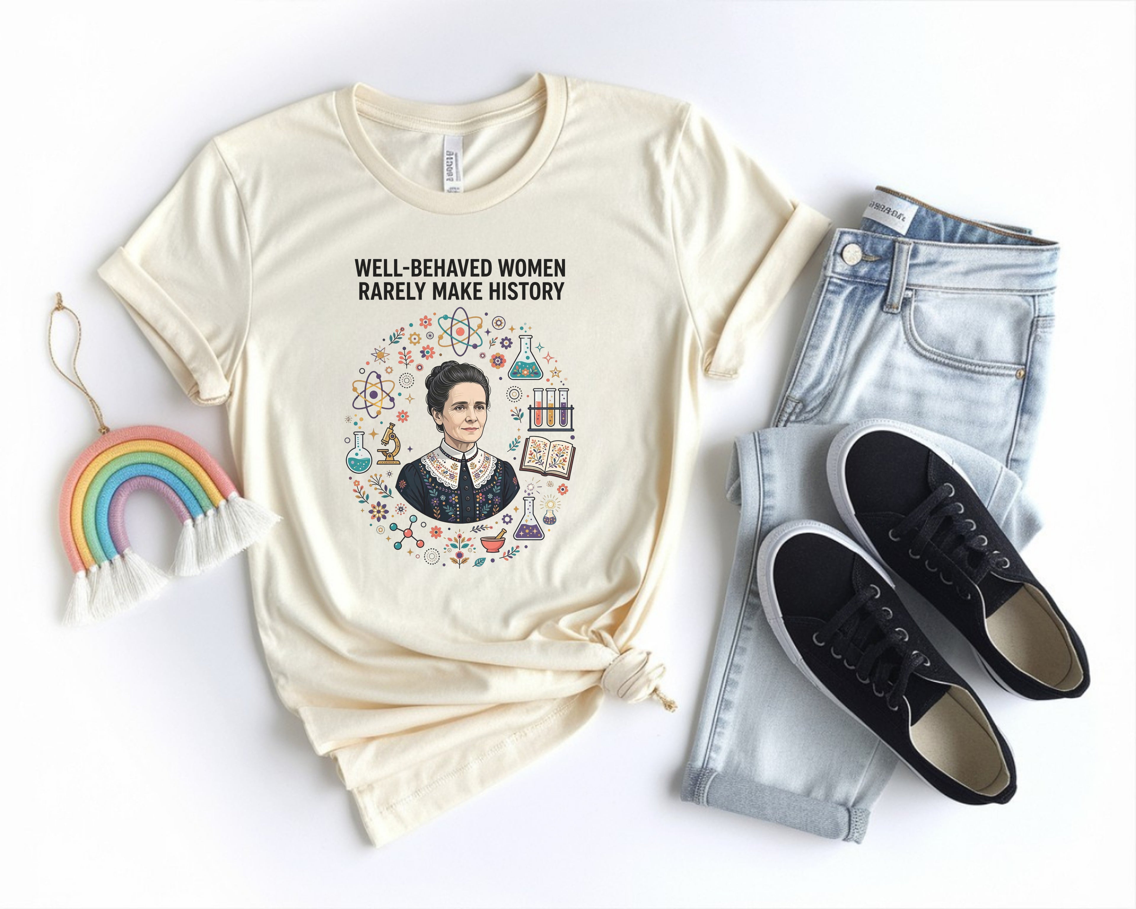 Marie Curie Chemistry Physics Teacher Tee