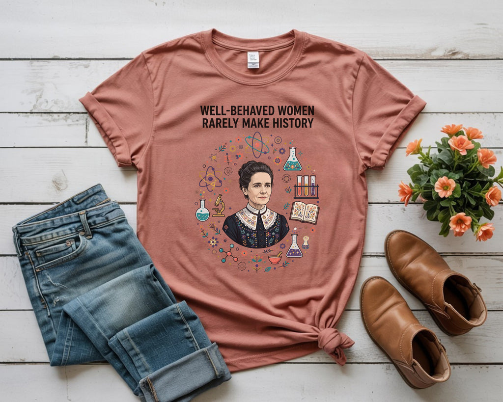 Marie Curie Chemistry Physics Teacher Tee