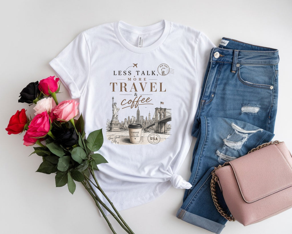 Less Talk More Coffee Travel Tee