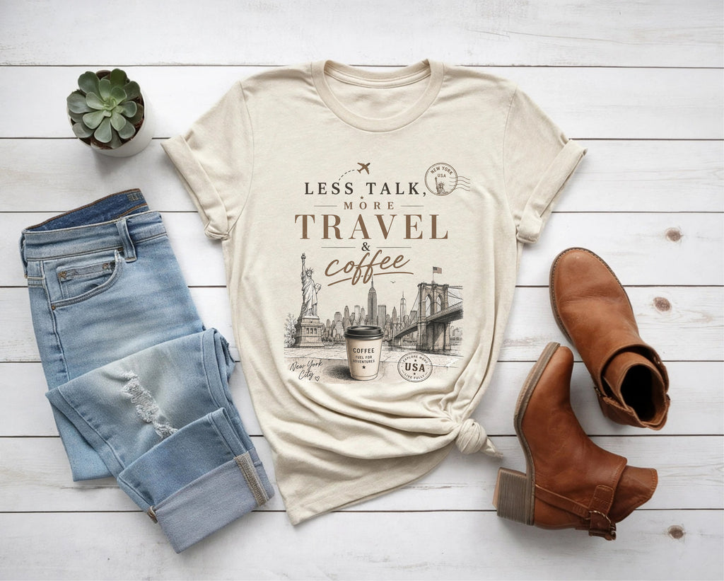 Less Talk More Coffee Travel Tee
