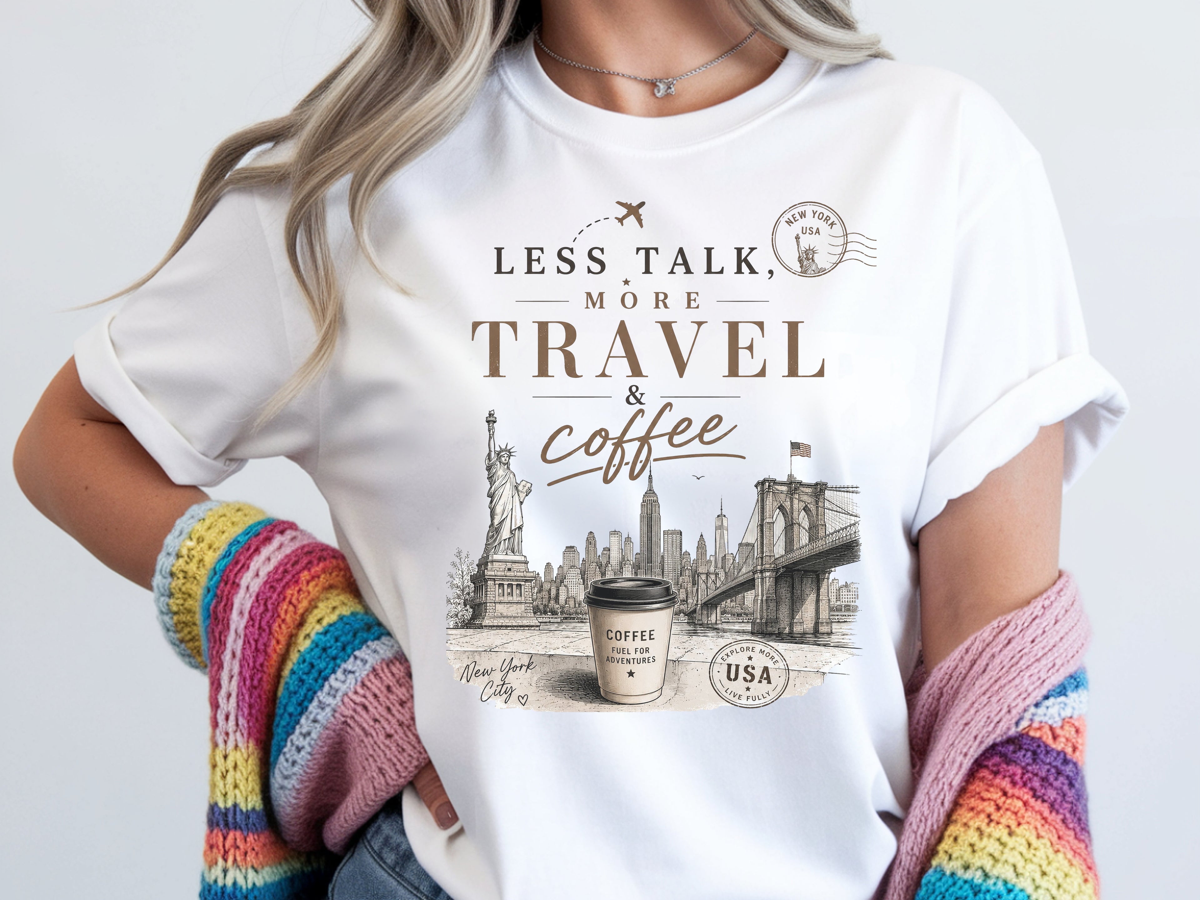 Less Talk More Coffee Travel Tee