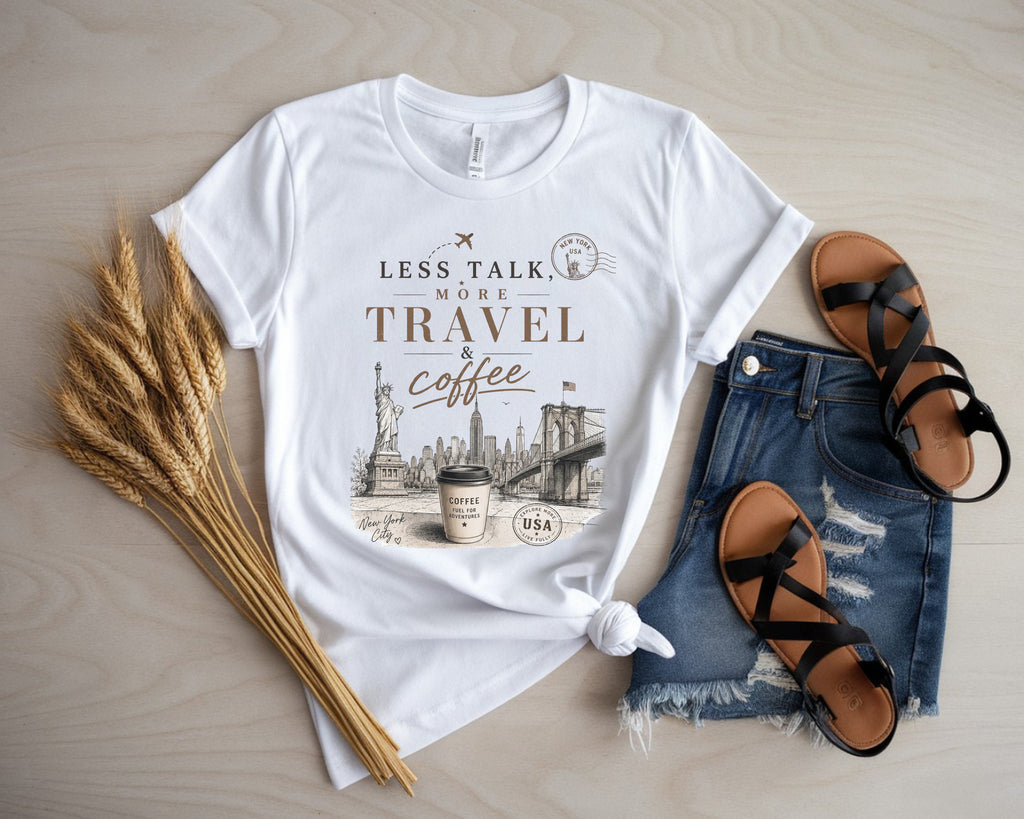 Less Talk More Coffee Travel Tee