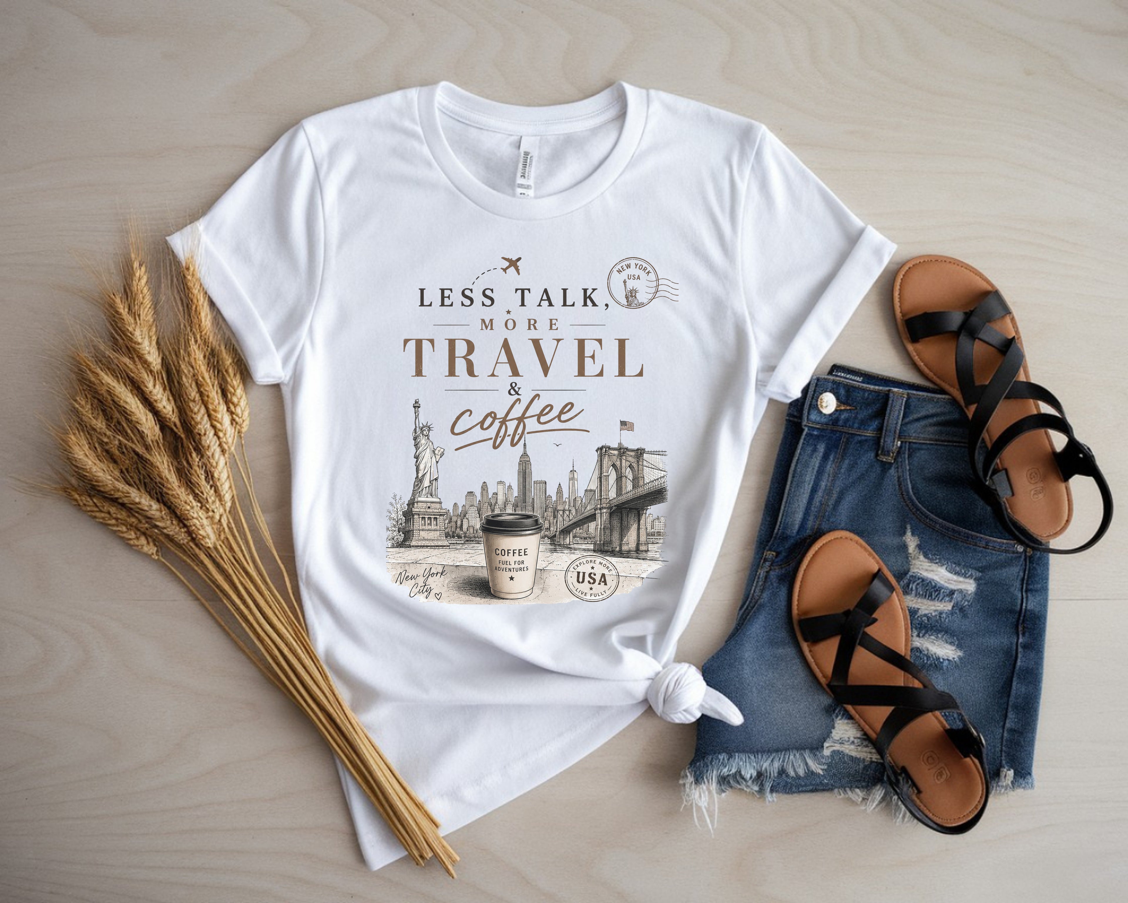 Less Talk More Coffee Travel Tee