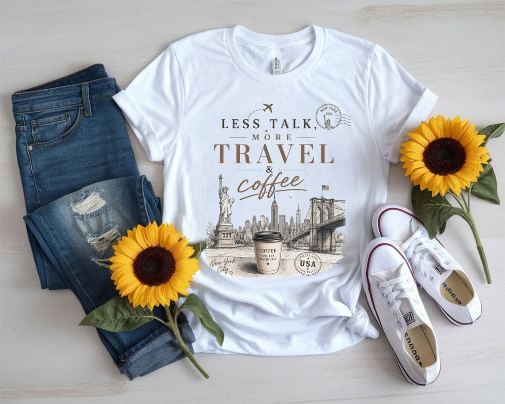 Less Talk More Coffee Travel Tee