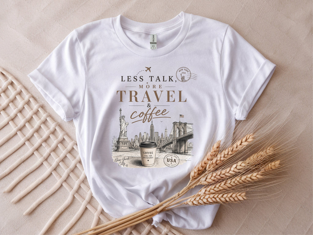 Less Talk More Coffee Travel Tee