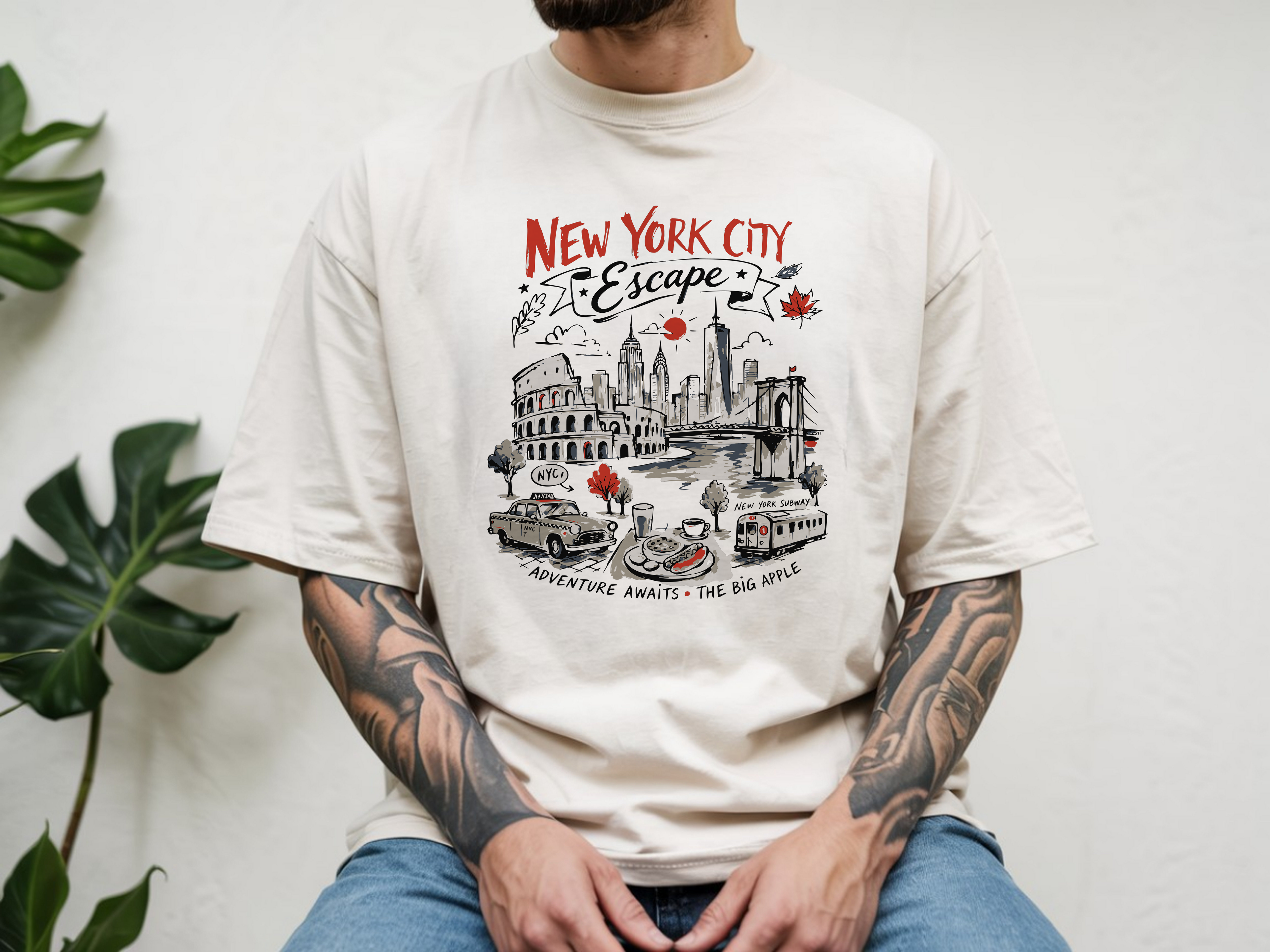 New York City Escape T-Shirt, NYC Travel Adventure Tee, The Big Apple Graphic Shirt, Comfort Colors Unisex Gift For Her Him, NY Vacation