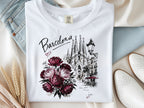 Spain Barcelona Sagrada Familia Floral Tee