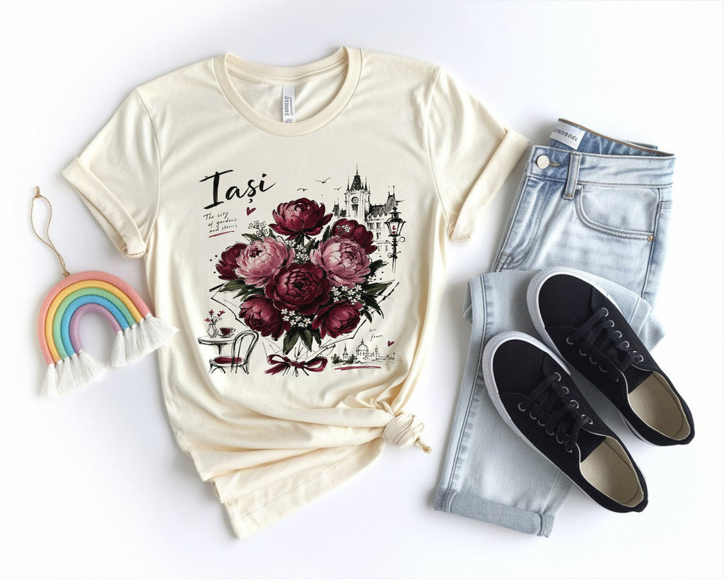 Romania Iasi Peony Floral T-Shirt