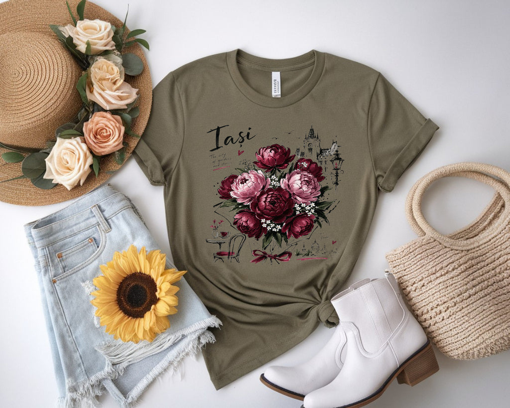 Romania Iasi Peony Floral T-Shirt