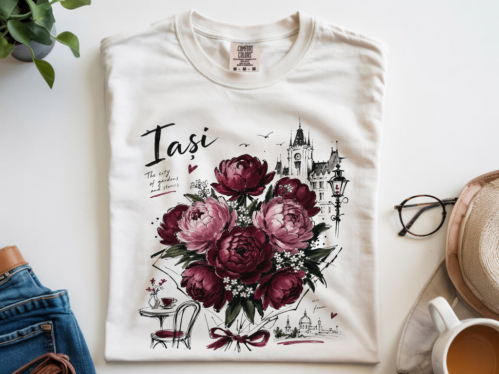 Romania Iasi Peony Floral T-Shirt