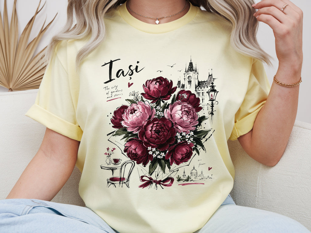 Romania Iasi Peony Floral T-Shirt