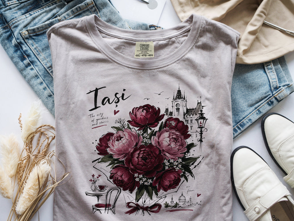 Romania Iasi Peony Floral T-Shirt