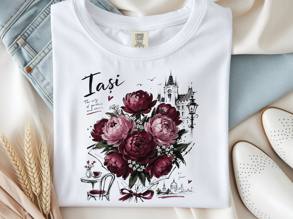 Romania Iasi Peony Floral T-Shirt
