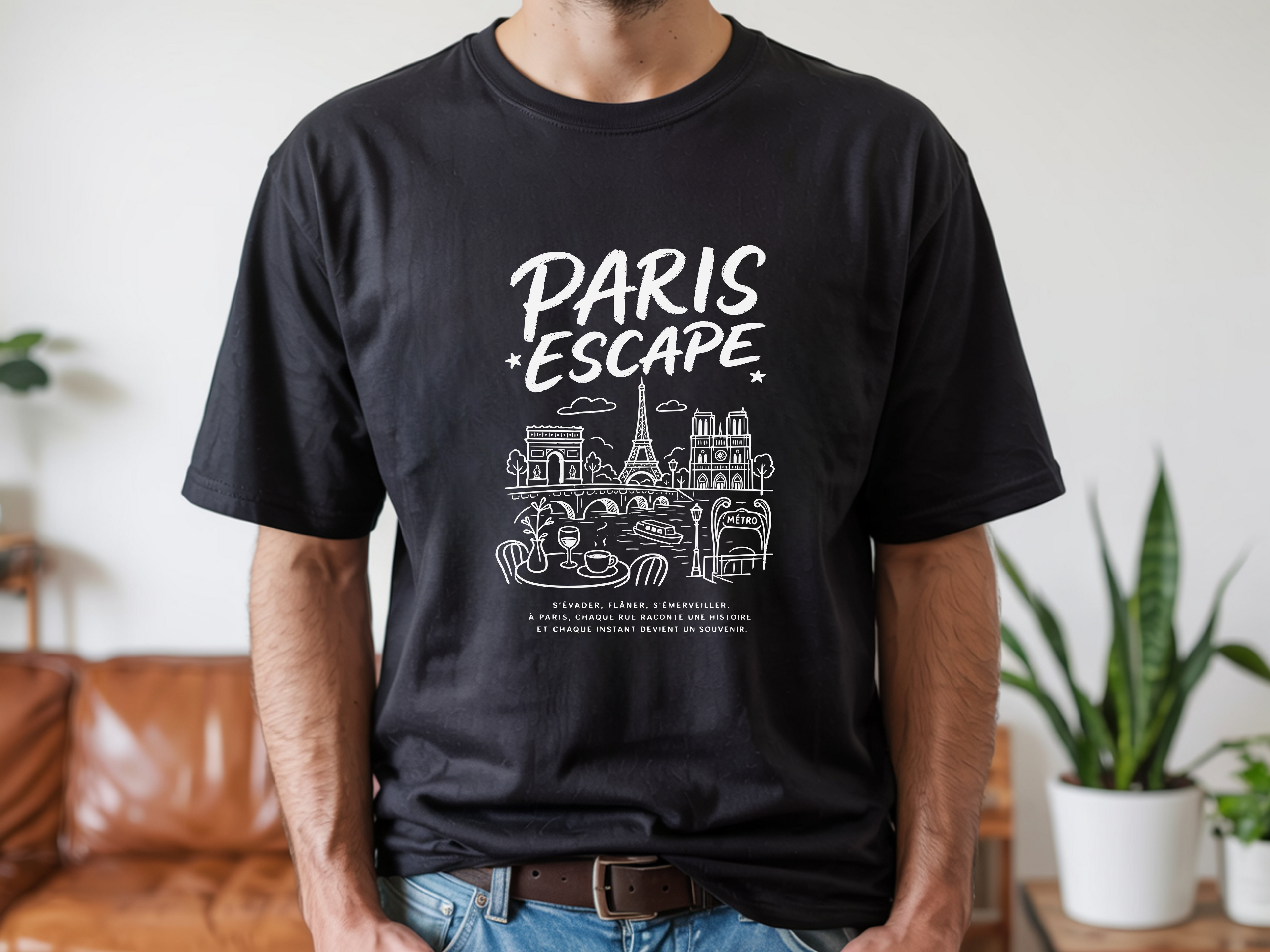 Paris Escape Comfort Colors Shirt, France Travel Tee, Eiffel Tower Graphic, French City Vacation Gift For Her, Wanderlust Unisex Tshirt