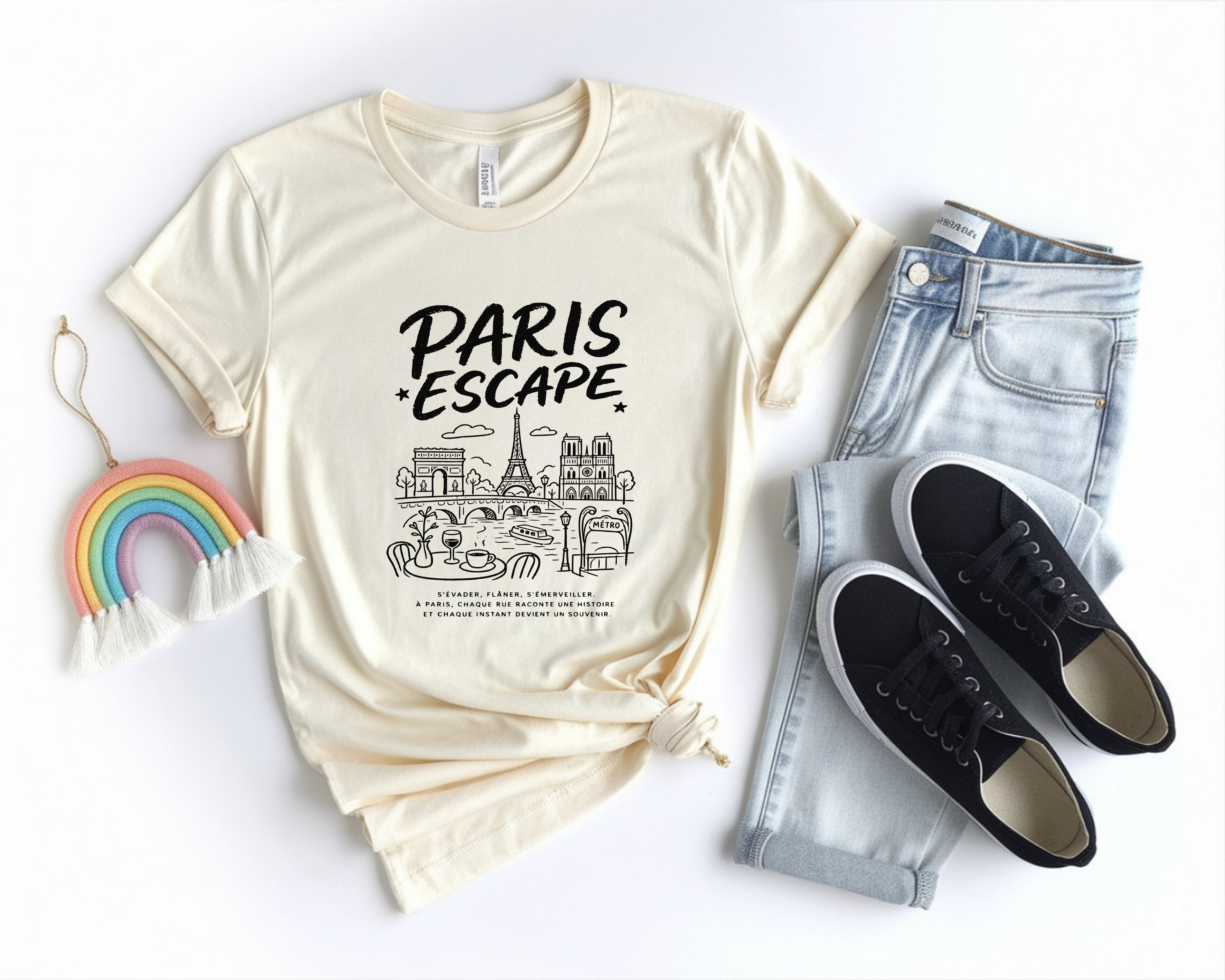 Paris Escape Comfort Colors Shirt, France Travel Tee, Eiffel Tower Graphic, French City Vacation Gift For Her, Wanderlust Unisex Tshirt