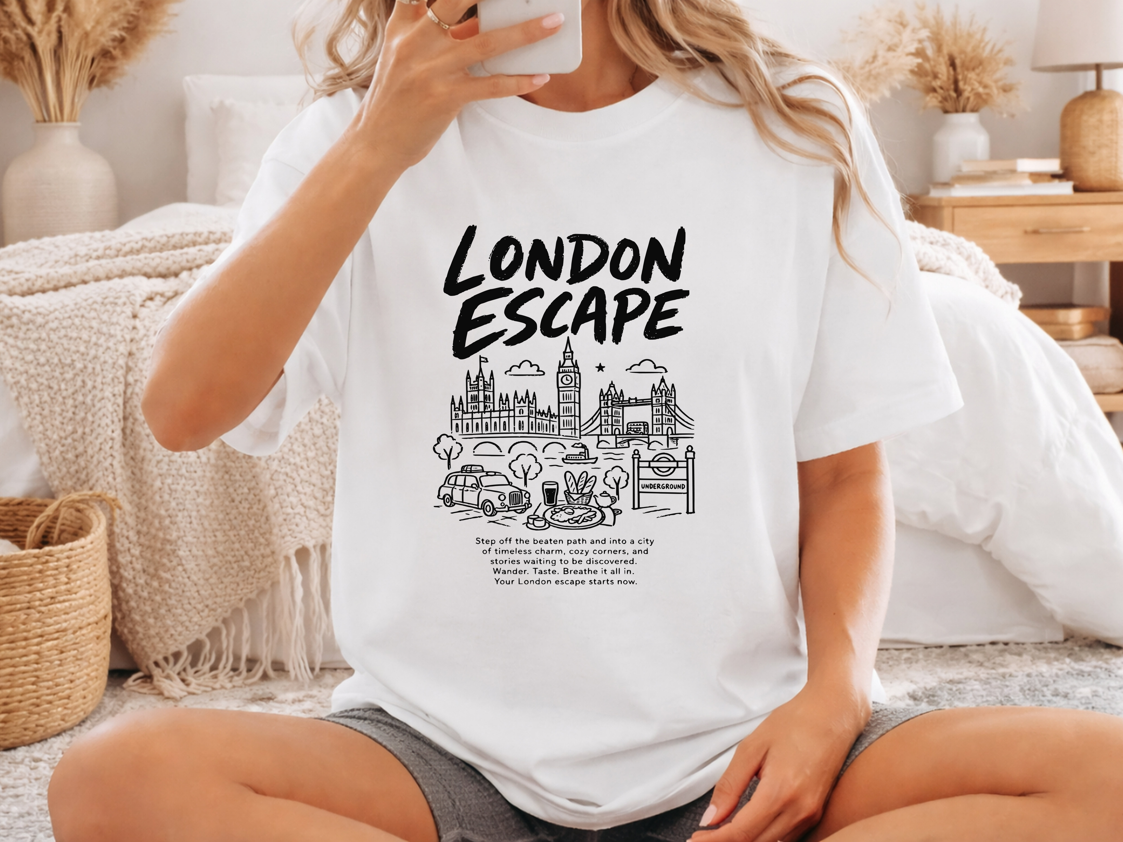 London Escape Shirt, Travel T-Shirt, UK Trip Souvenir, Comfort Colors Tee, London Graphic Tee, Gift for Her, British Vacation, Unisex Travel