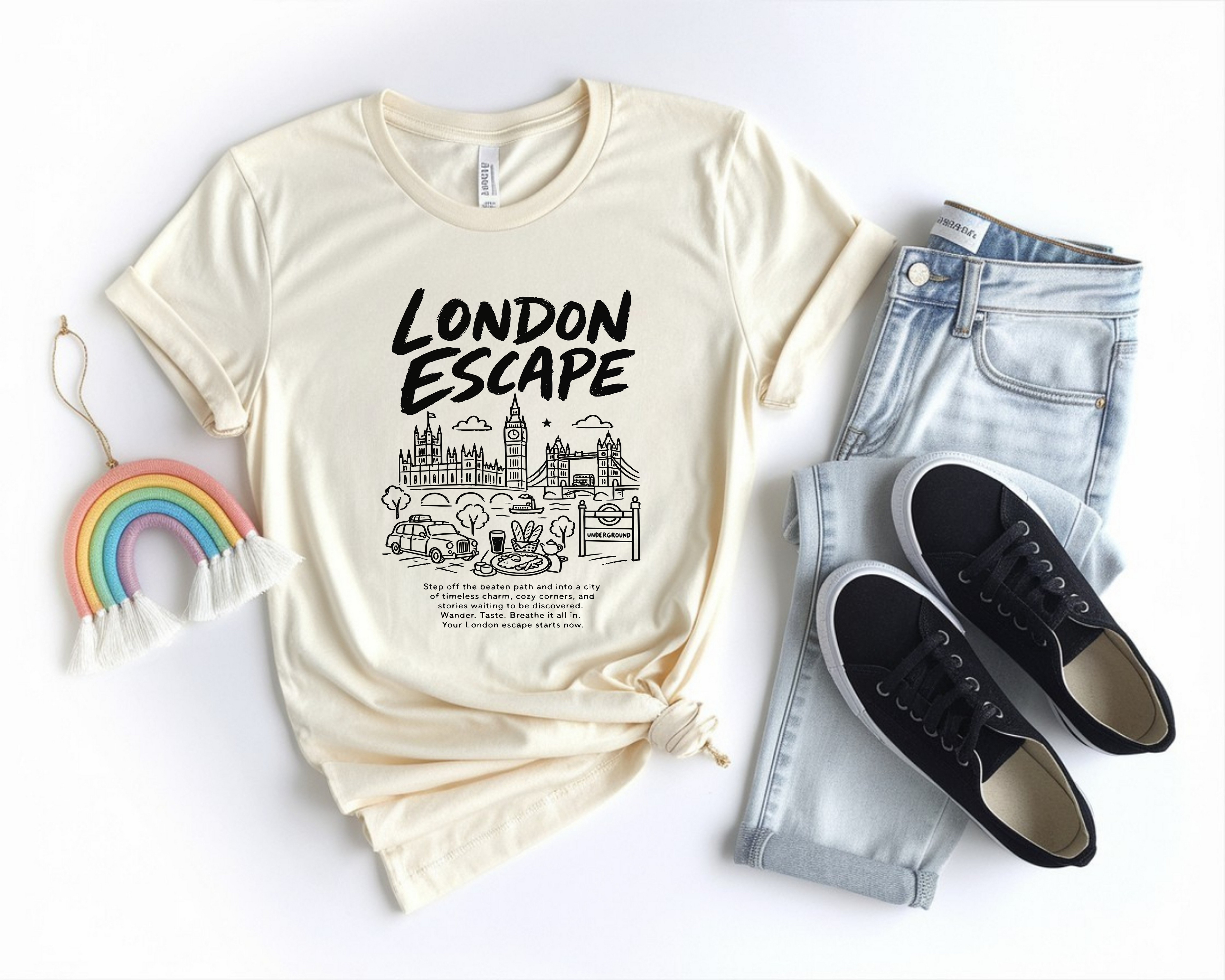 London Escape Shirt, Travel T-Shirt, UK Trip Souvenir, Comfort Colors Tee, London Graphic Tee, Gift for Her, British Vacation, Unisex Travel
