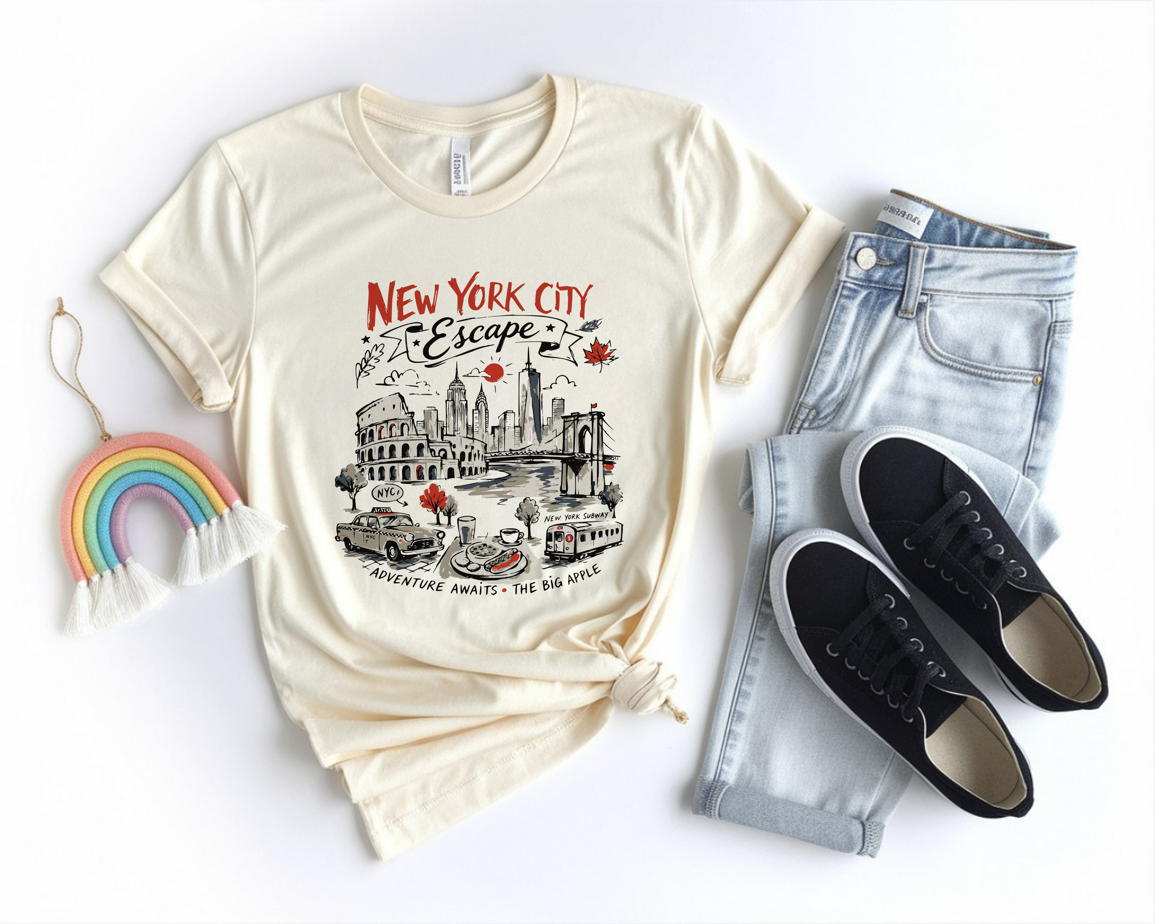 New York City T-Shirt, NYC Big Apple Travel Tee, Adventure Awaits Graphic Shirt, City Escape Gift, Unisex Comfort Colors T-Shirt, New York L