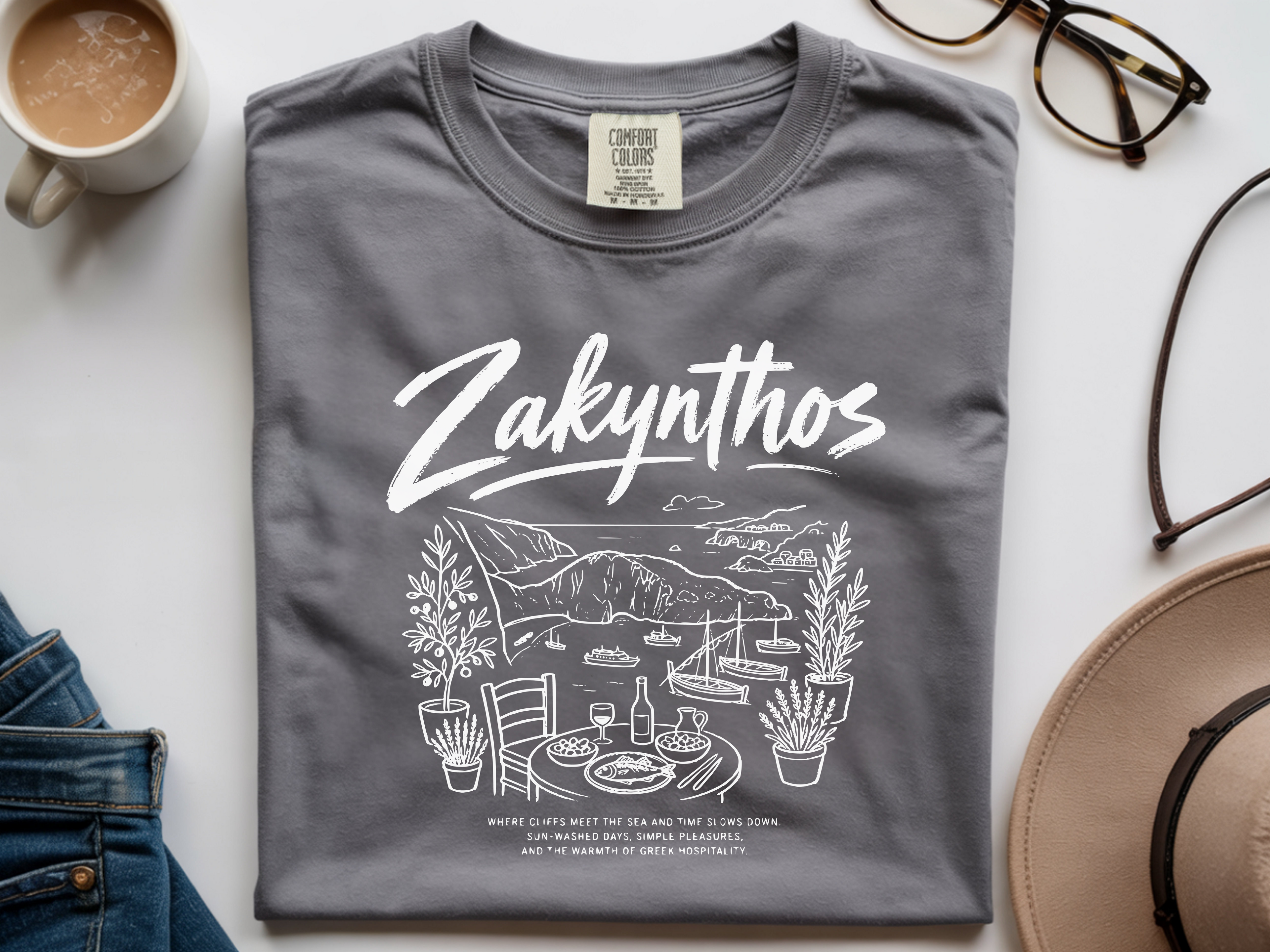 Zakynthos Greece T-Shirt, Greek Island Travel Tee, Mediterranean Summer Vacation Shirt, Comfort Colors Graphic Tee, Gift for Her