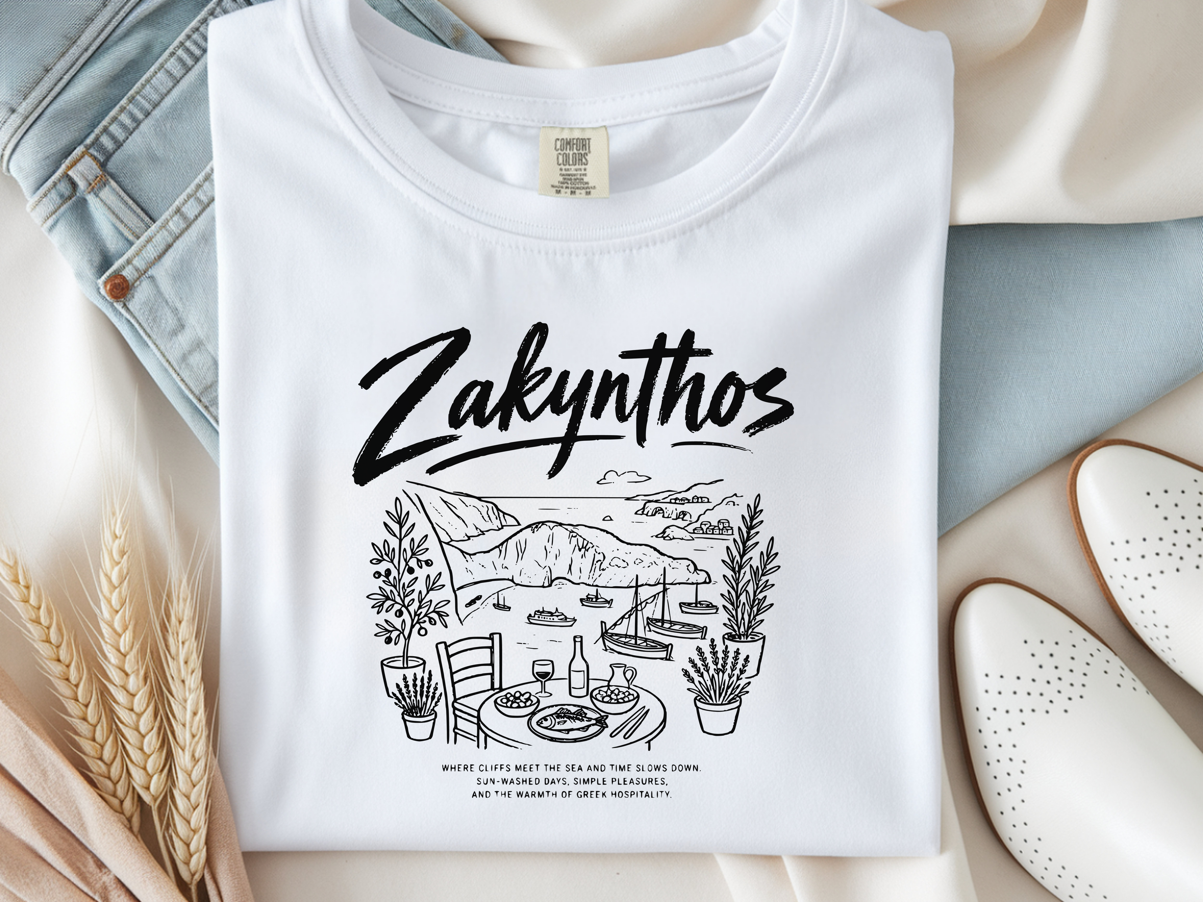 Zakynthos Greece T-Shirt, Greek Island Travel Tee, Mediterranean Summer Vacation Shirt, Comfort Colors Graphic Tee, Gift for Her
