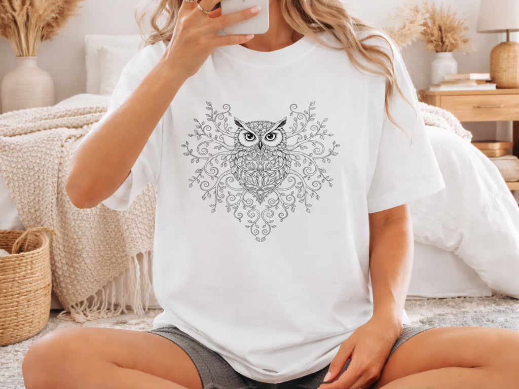 Boho Woodland Owl T-Shirt