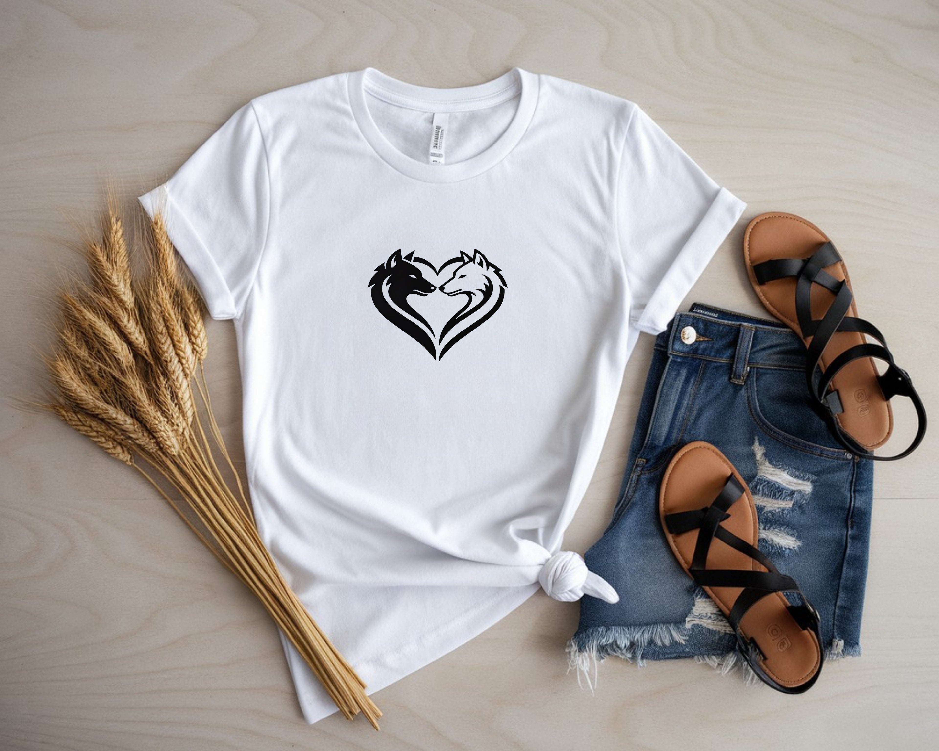 Yin Yang Wolves Animal Lover T-shirt