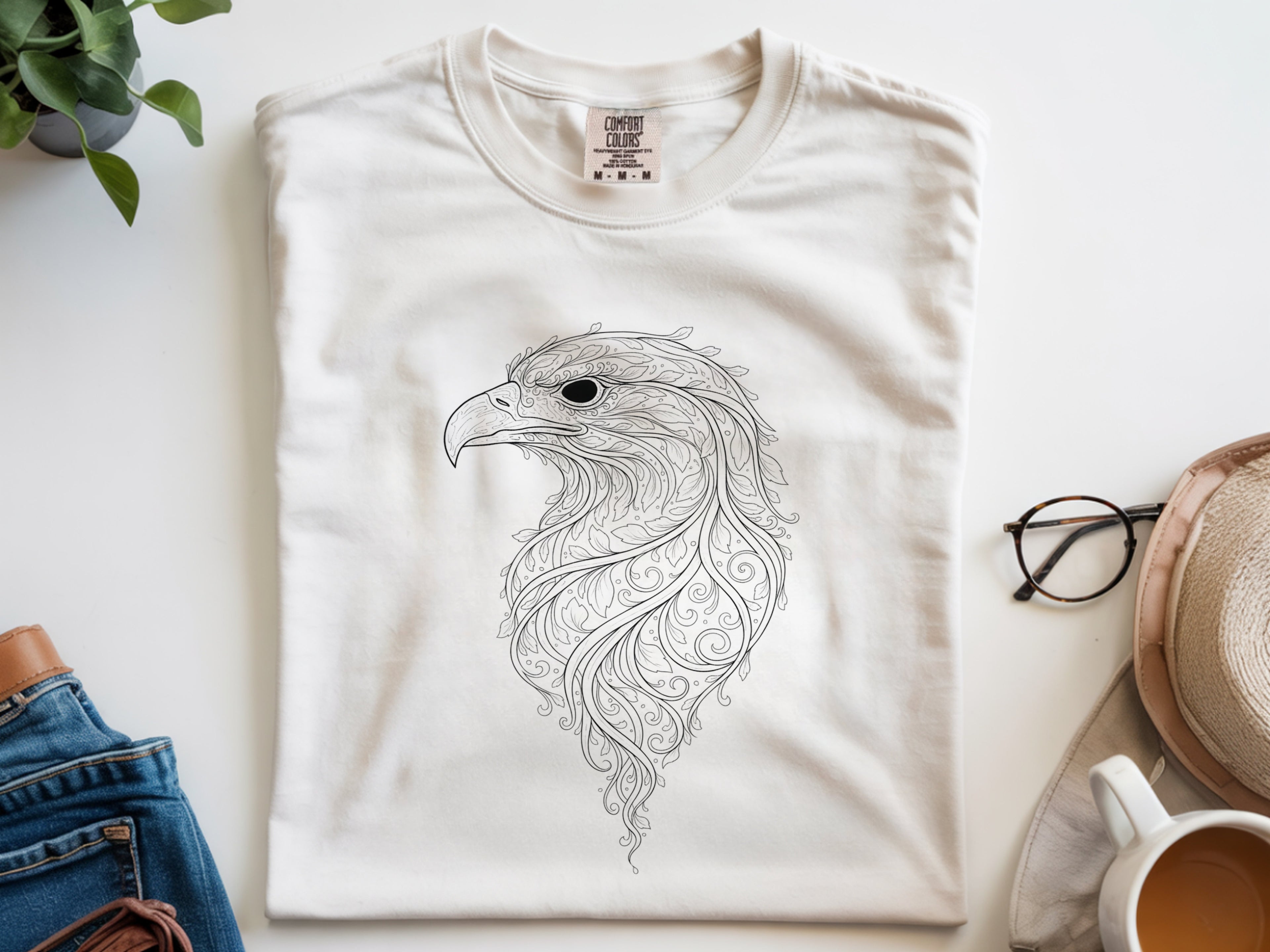 Botanical Floral Eagle Head Shirt