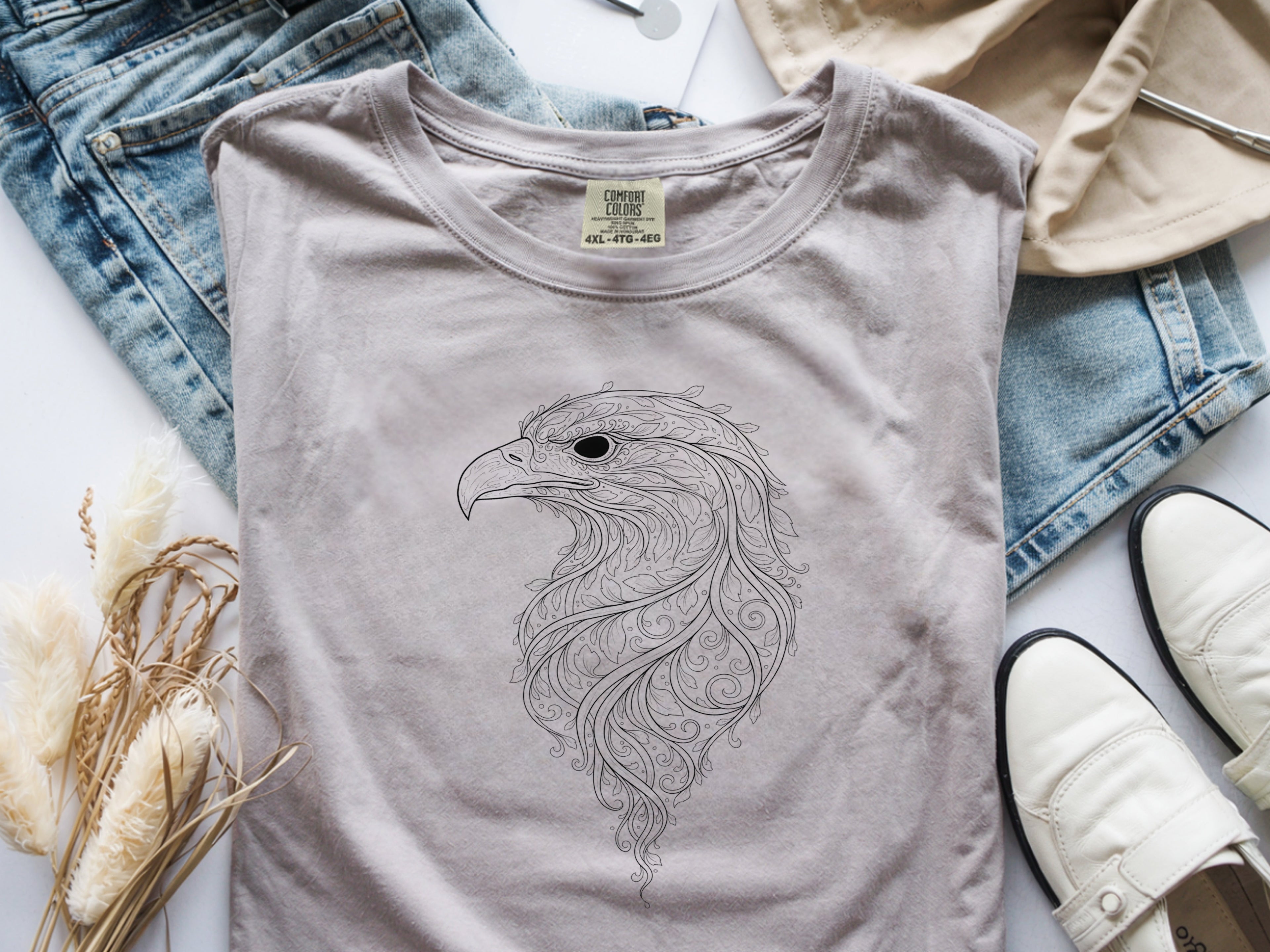 Botanical Floral Eagle Head Shirt