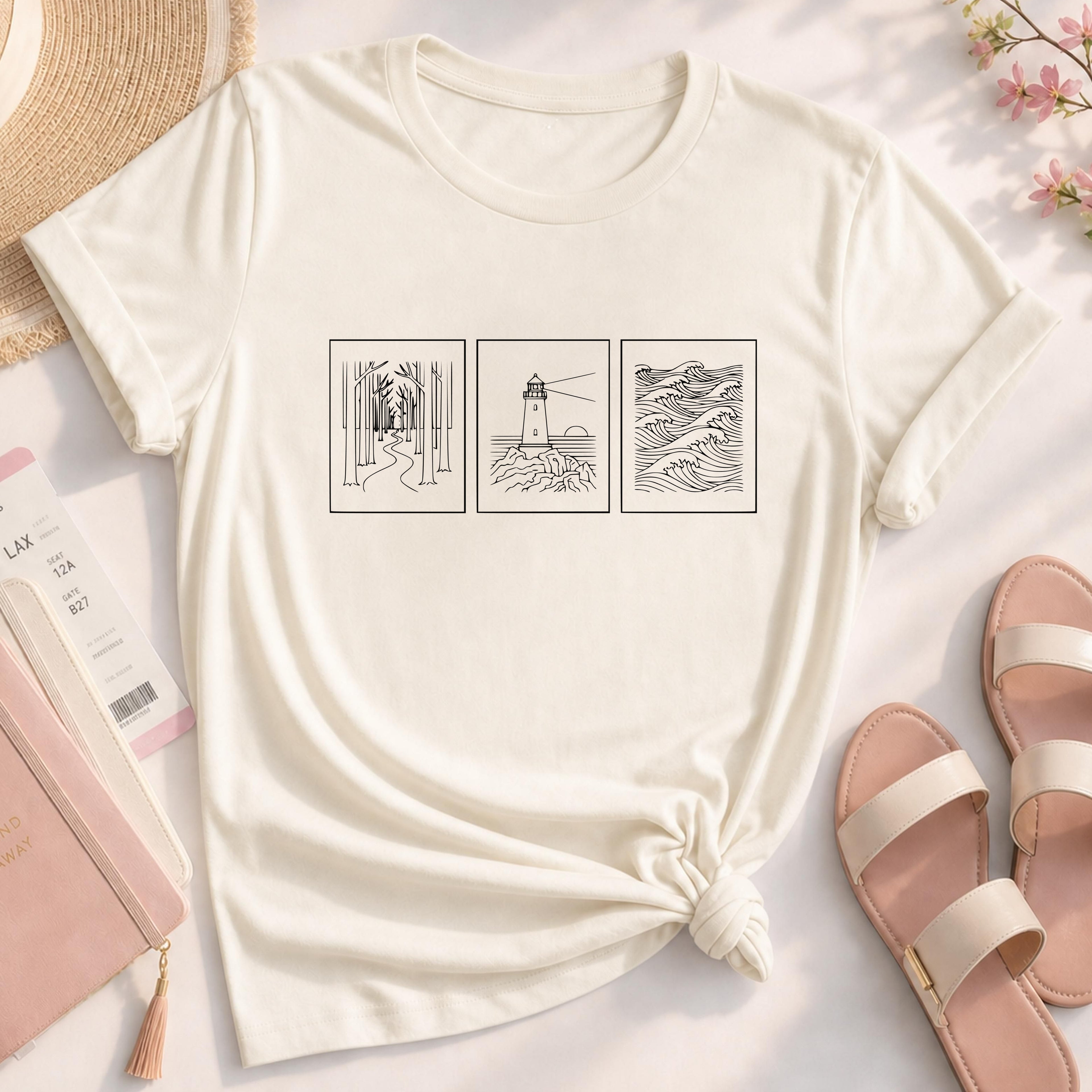 Lighthouse Forest Waves Tee