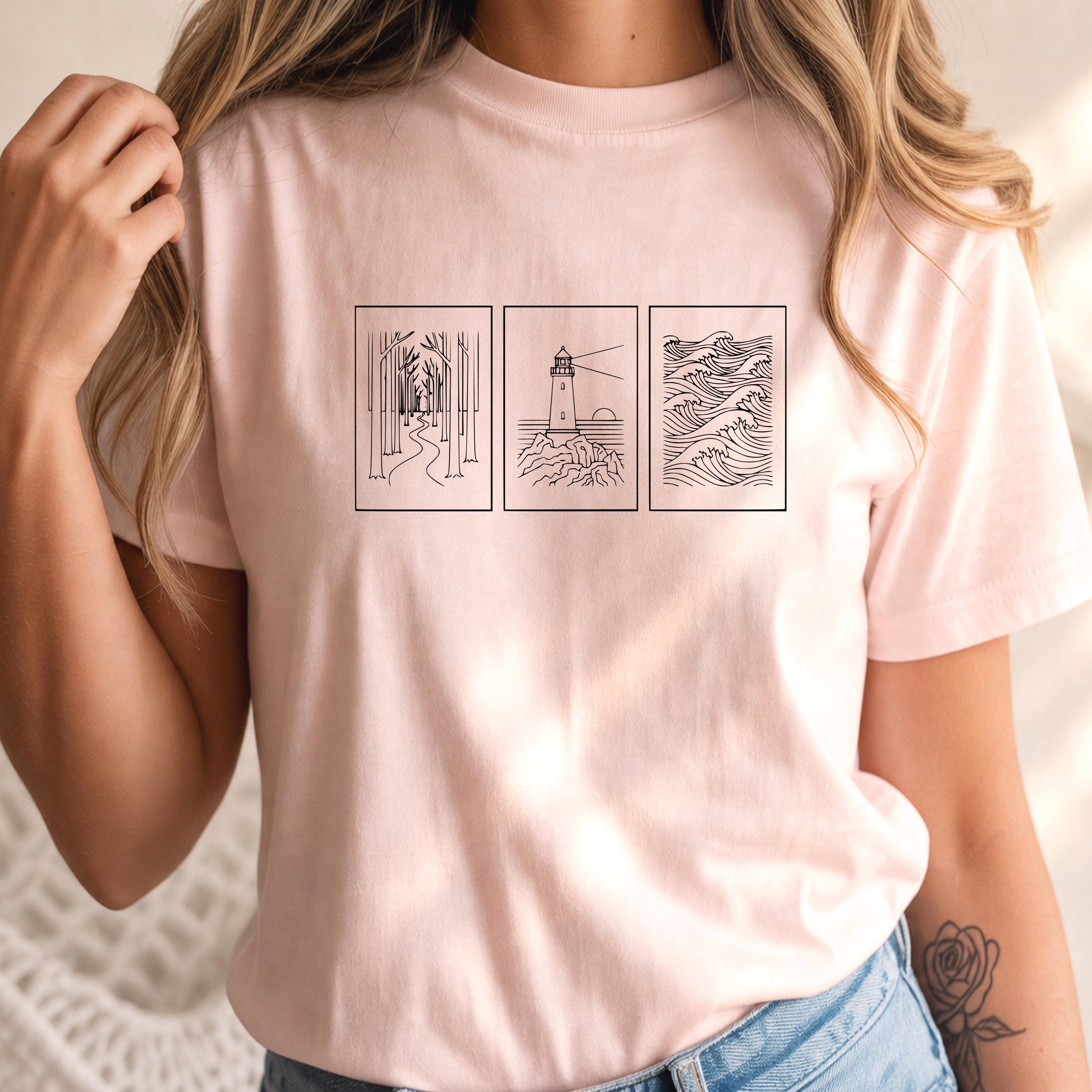 Lighthouse Forest Waves Tee