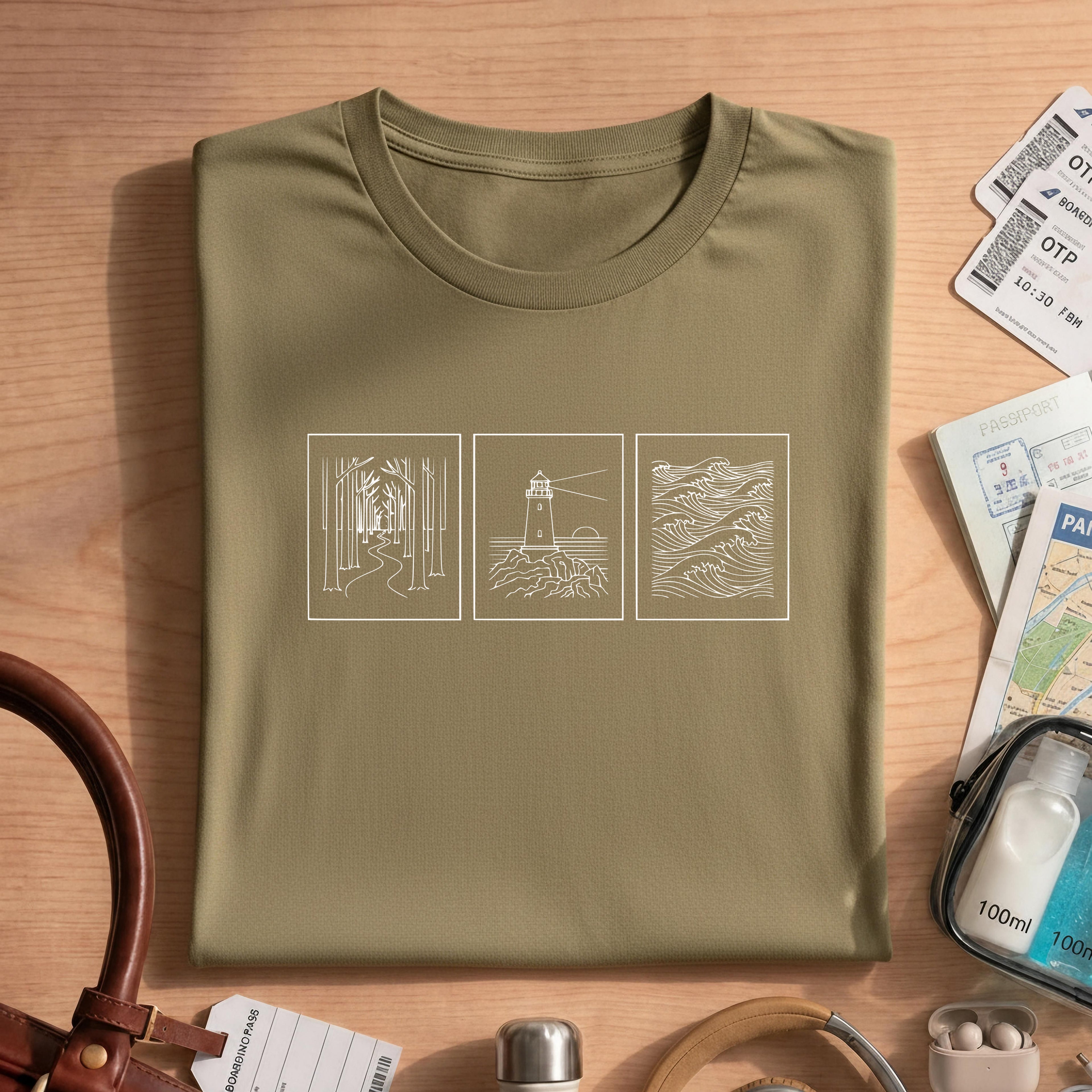 Lighthouse Forest Waves Tee