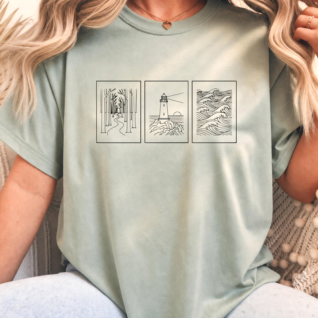 Lighthouse Forest Waves Tee